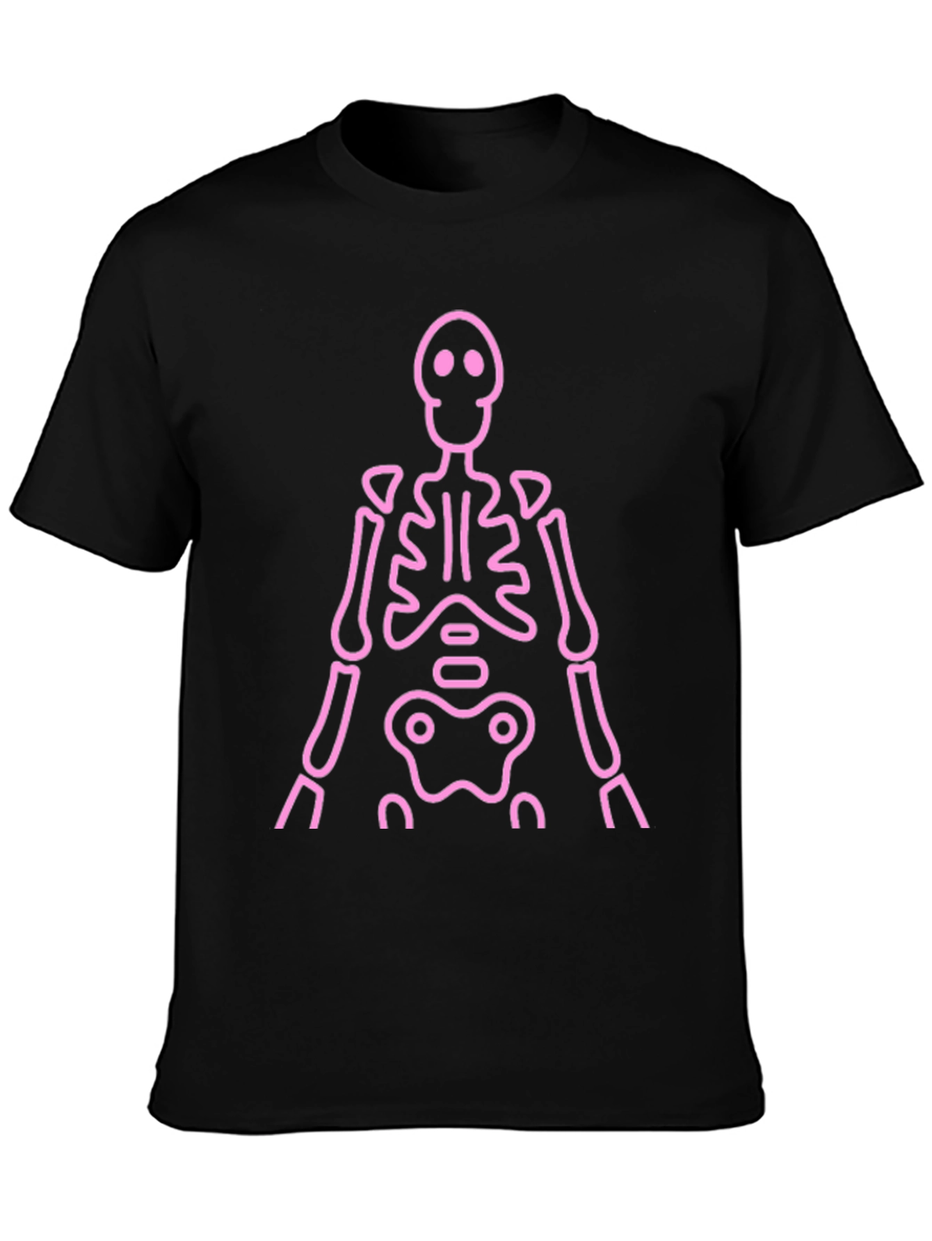 Pink Skeleton Graphic Tee - Black Casual Shirt