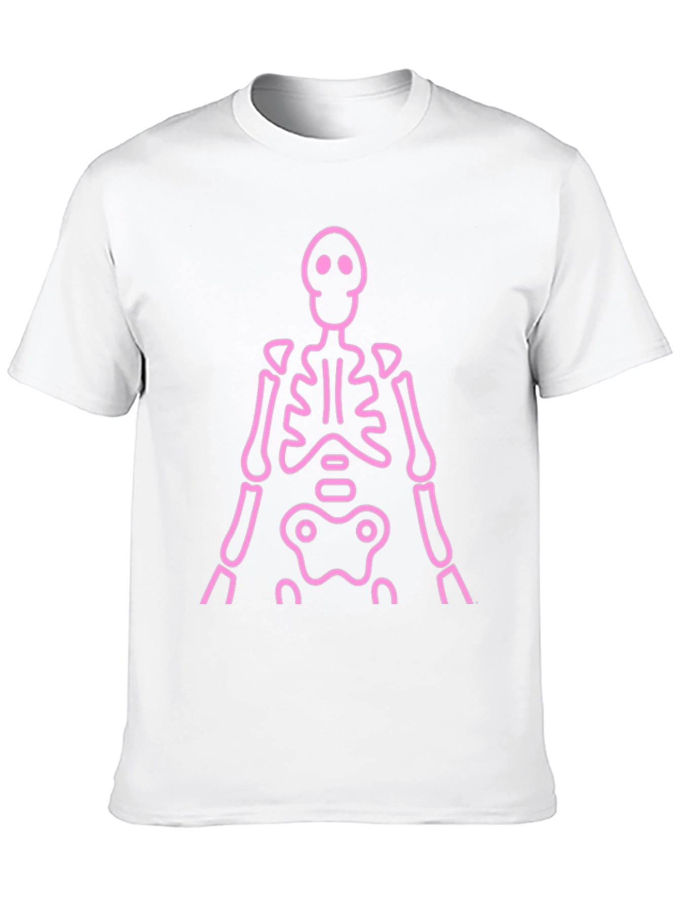 Pink Skeleton Graphic Tee - Black Casual Shirt