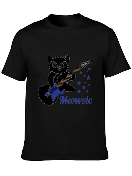 Meowsic T-Shirt: Cat Playing Guitar