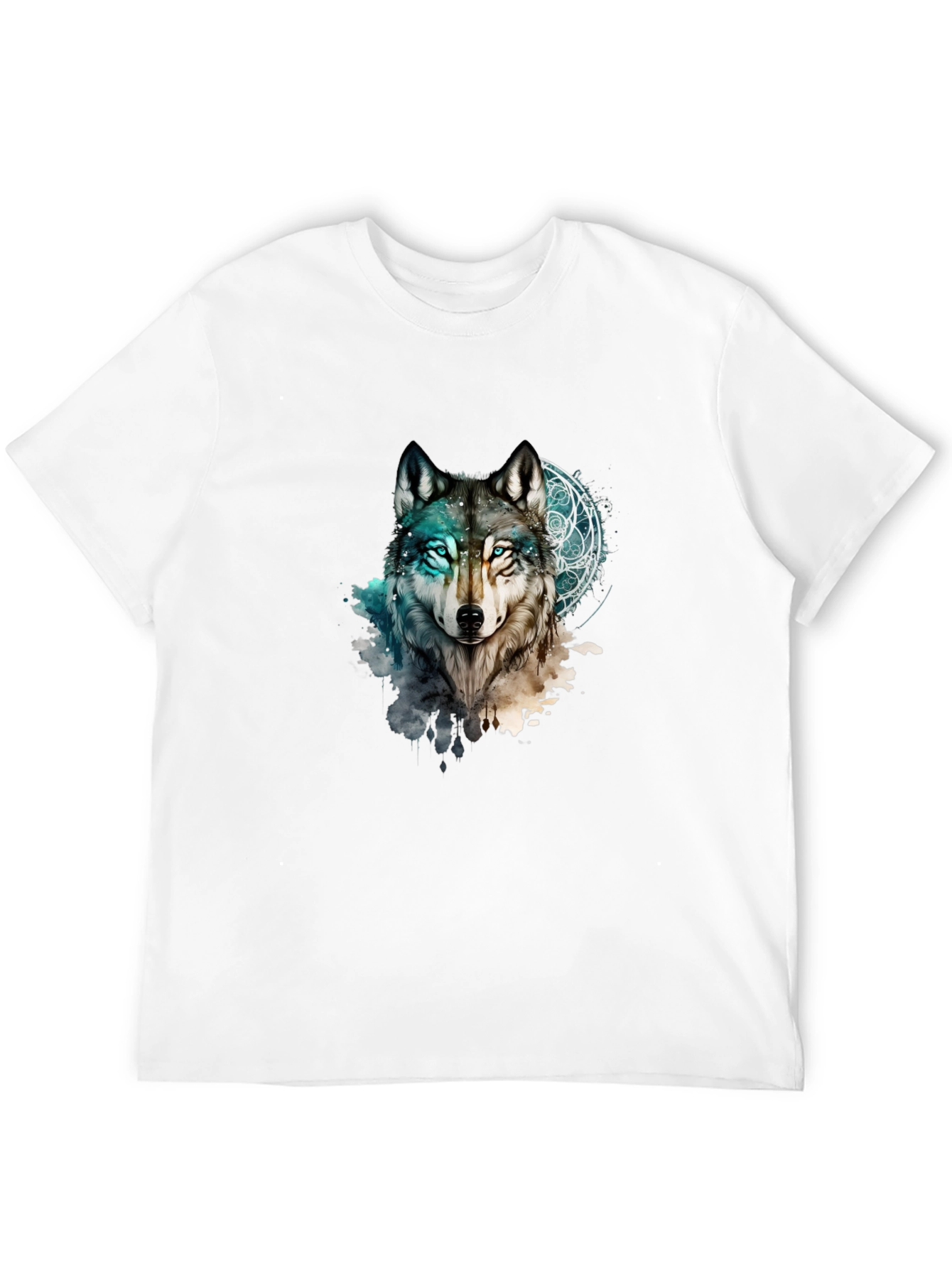 Mystic Wolf Graphic Black T-Shirt
