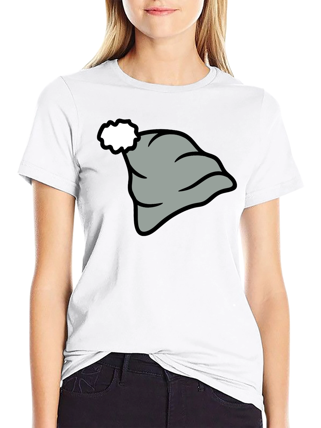 Novelty Cartoon Hat Graphic T-Shirt