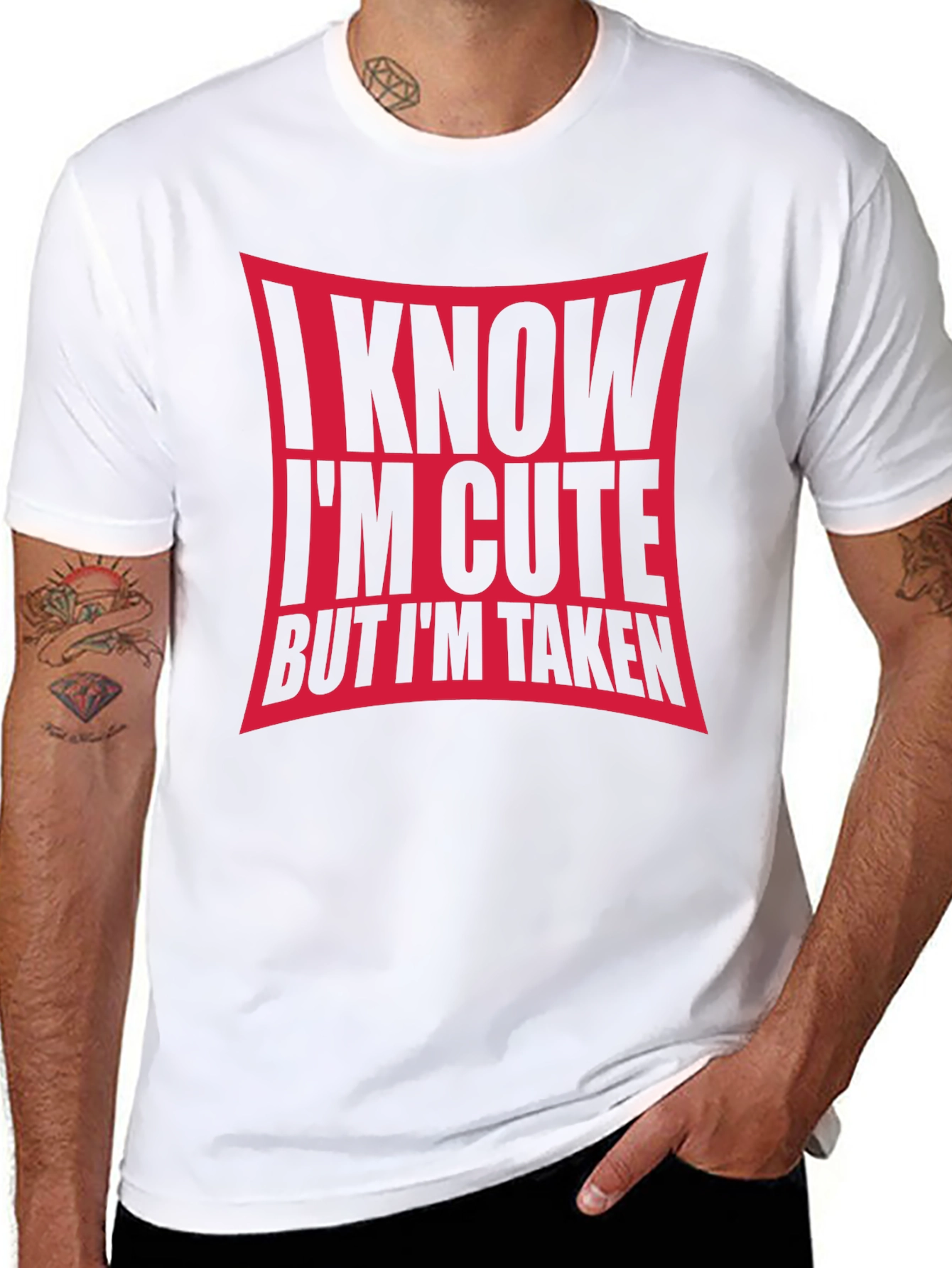 I Know Im Cute But Im Taken Black T-Shirt