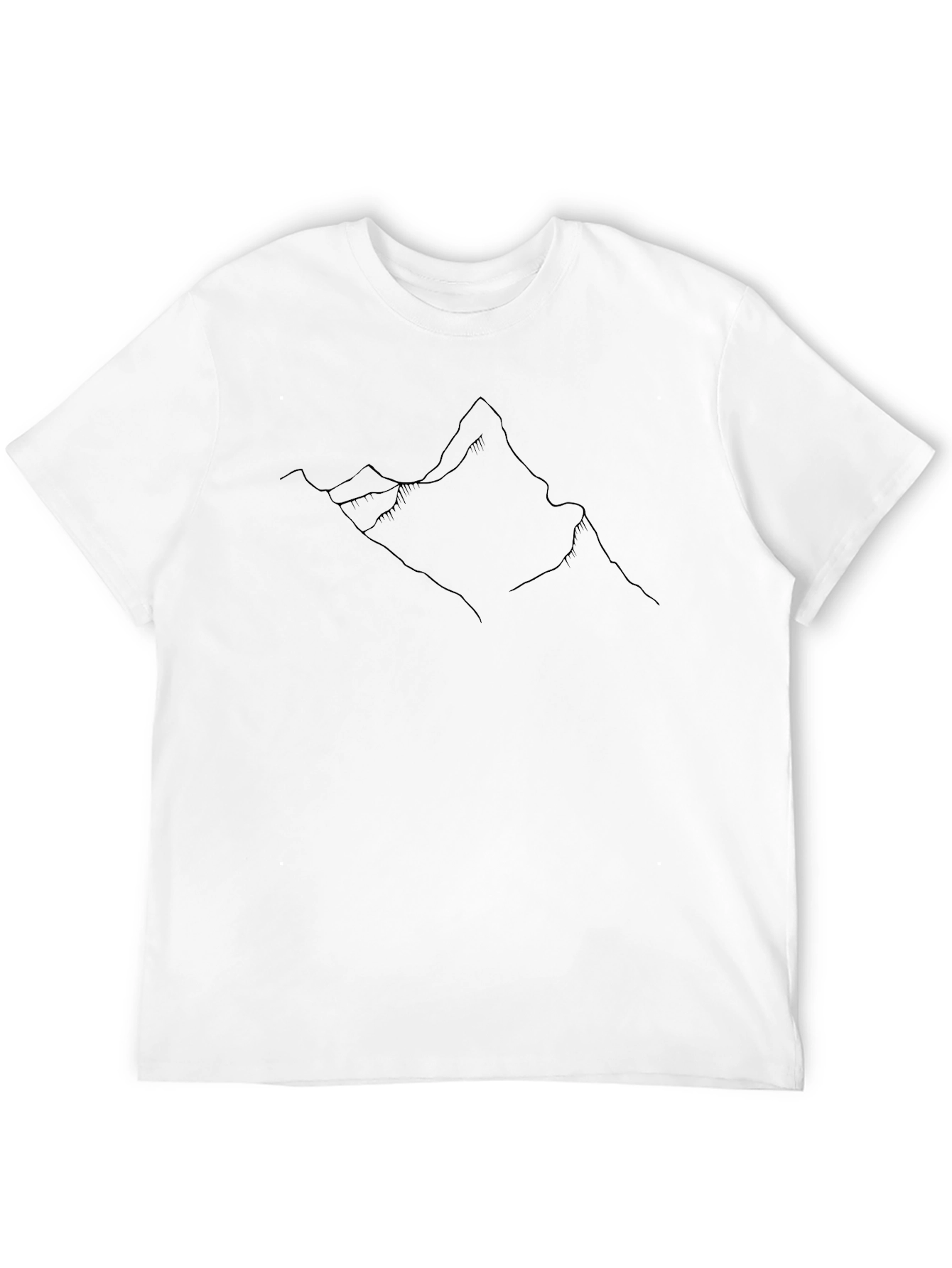 Minimalist Mountain Outline Black T-Shirt