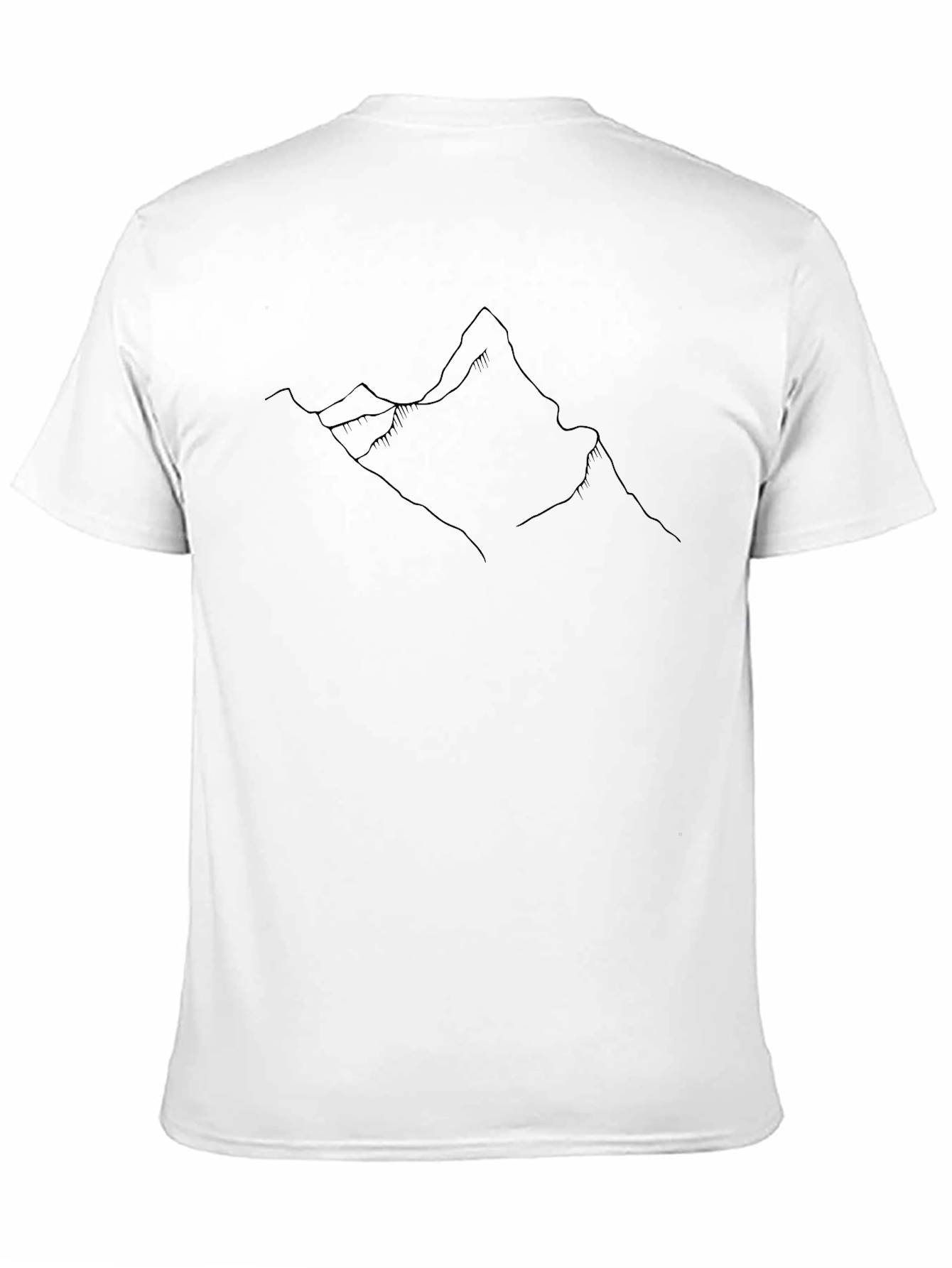 Minimalist Mountain Outline Black T-Shirt