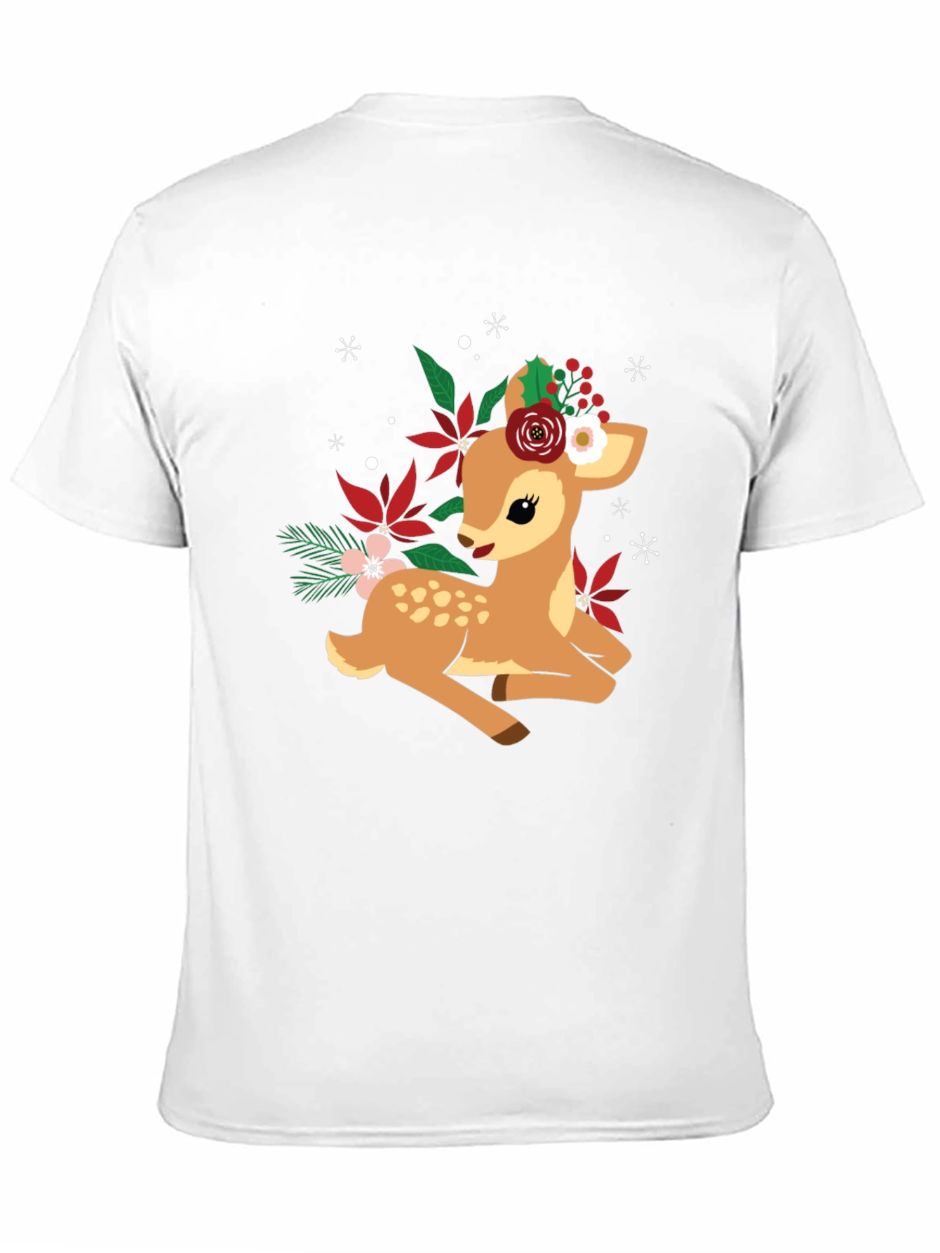 Cute Deer with Floral Crown Graphic T-Shirt