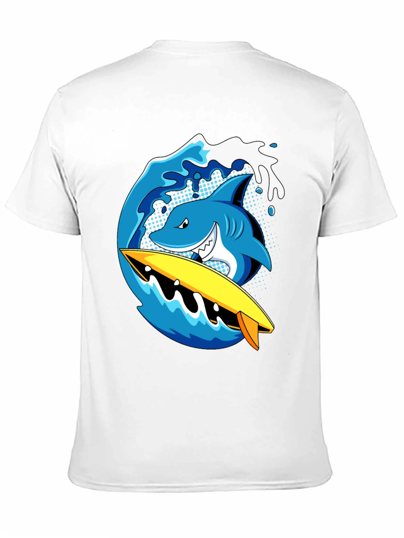 Shark Surfboard Wave Graphic T-Shirt