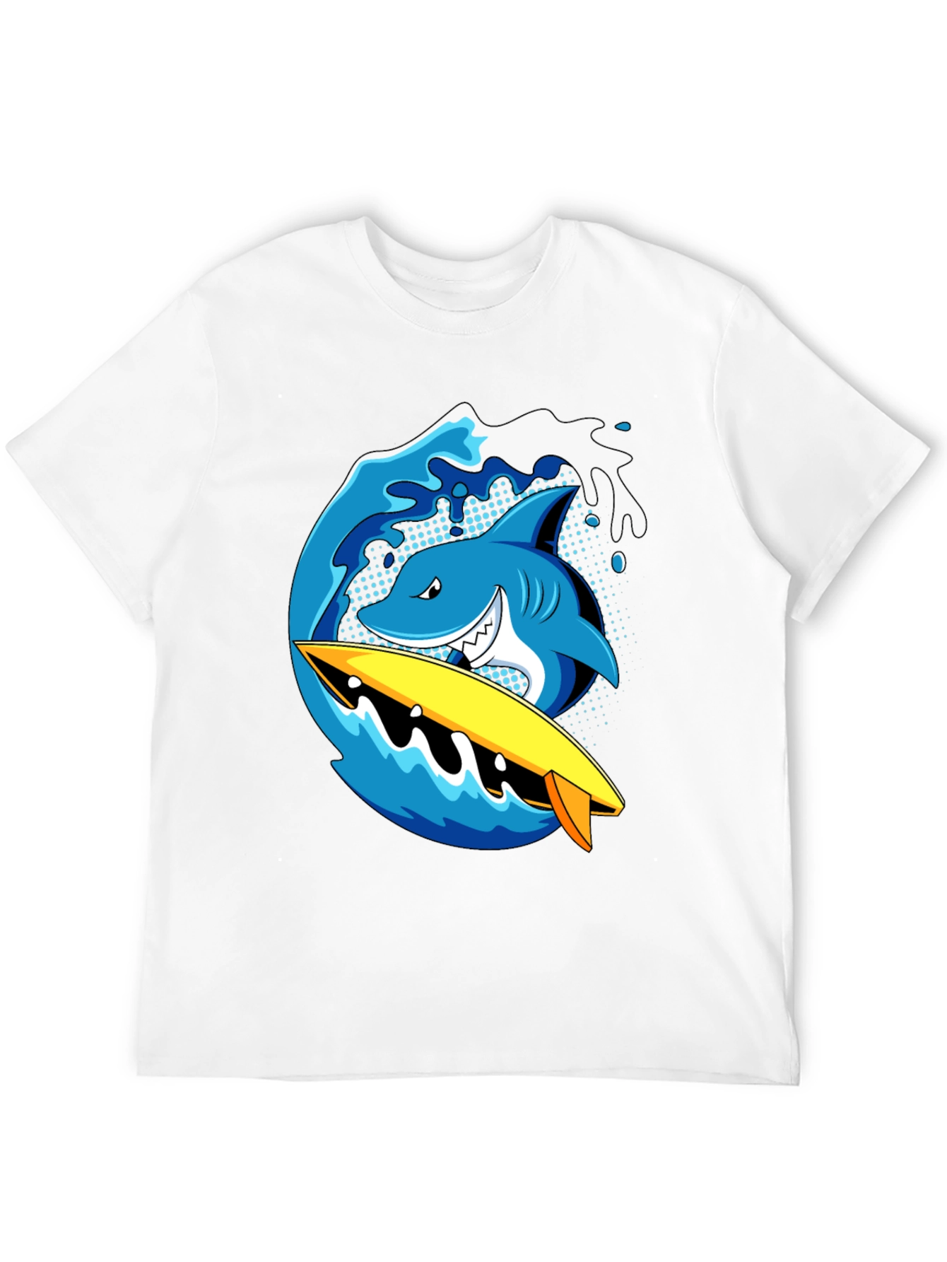 Shark Surfboard Wave Graphic T-Shirt