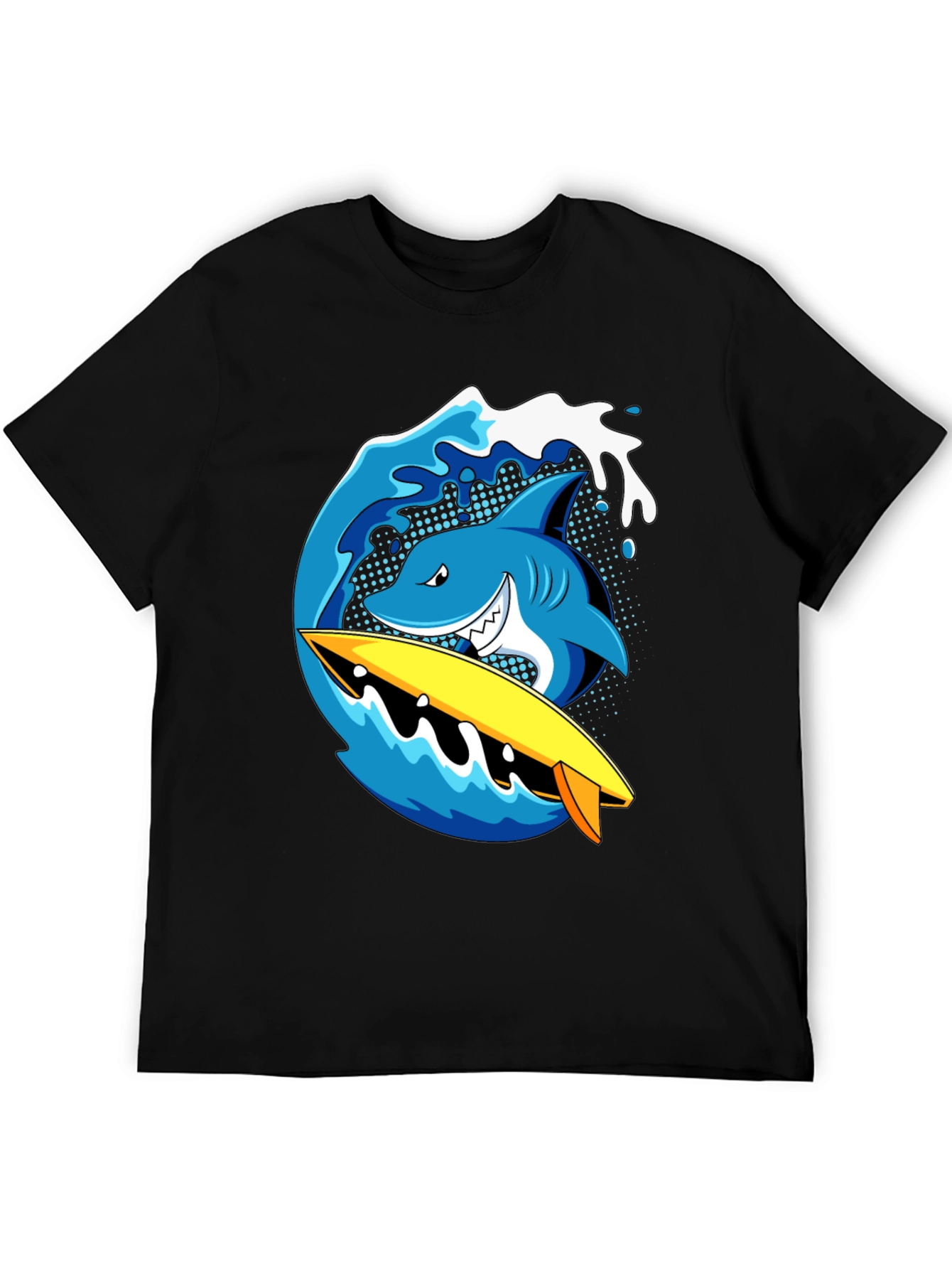 Shark Surfboard Wave Graphic T-Shirt