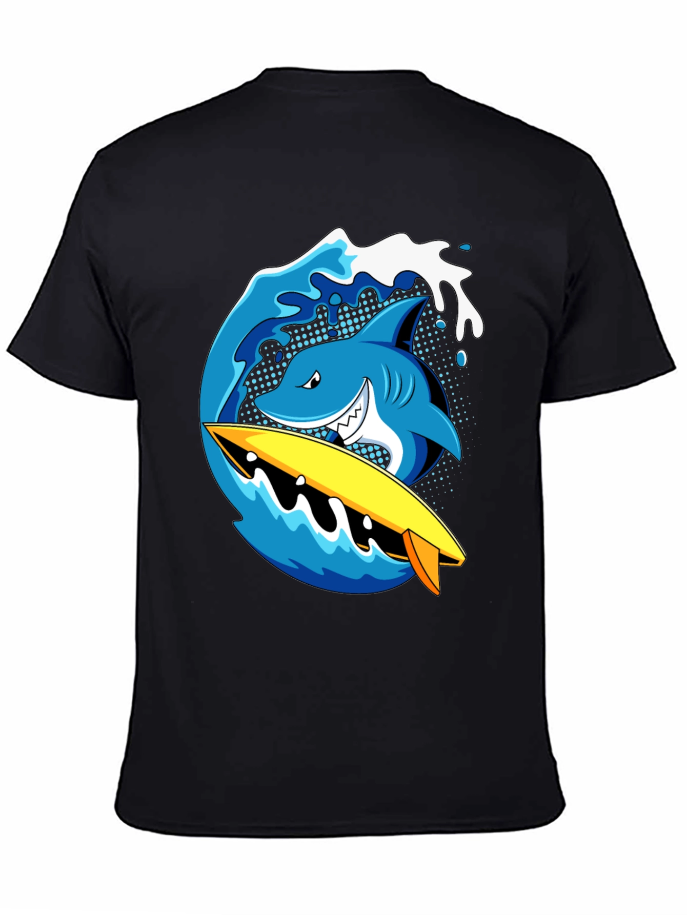 Shark Surfboard Wave Graphic T-Shirt