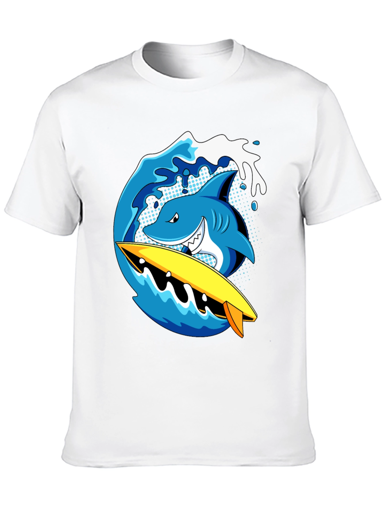Shark Surfboard Wave Graphic T-Shirt