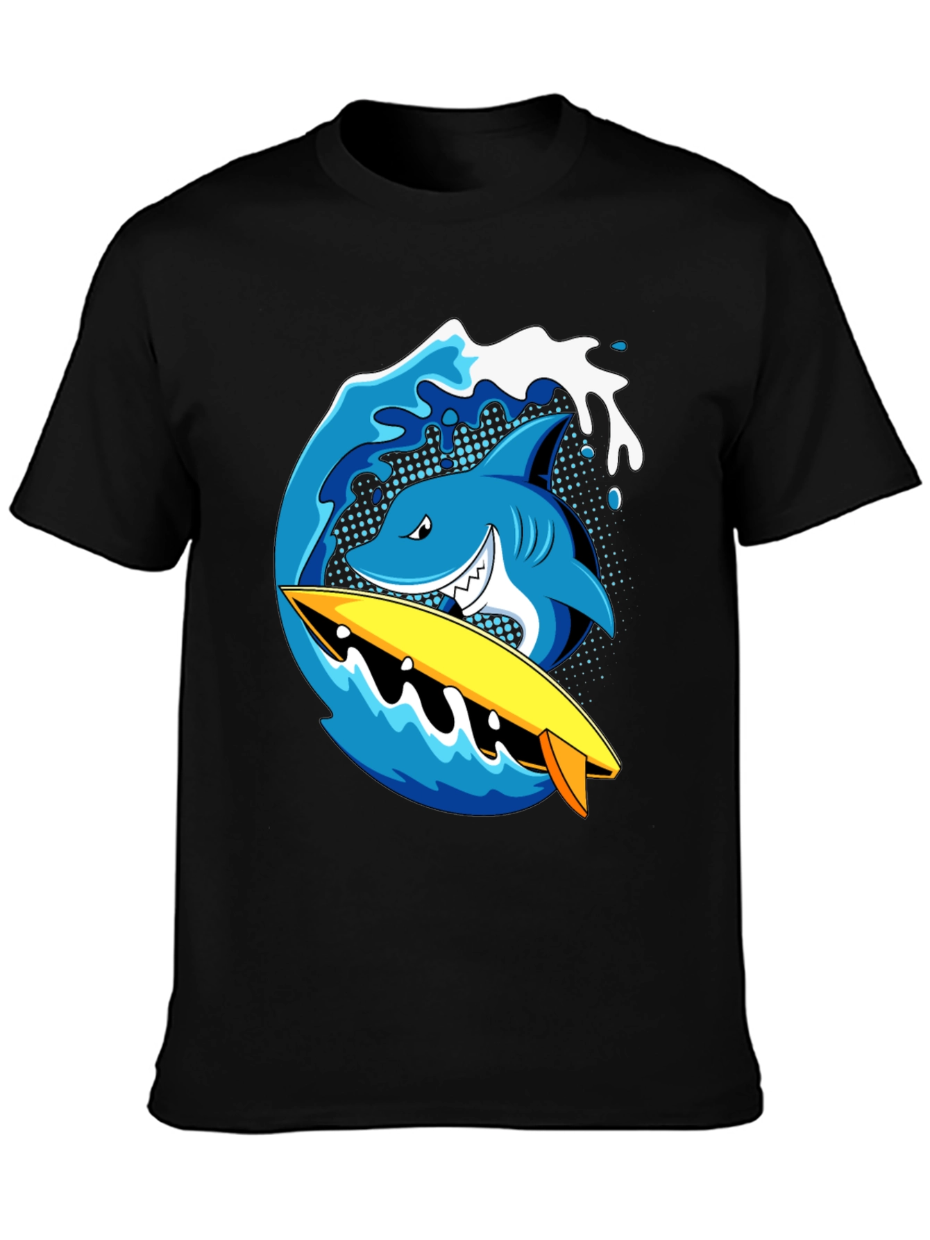 Shark Surfboard Wave Graphic T-Shirt