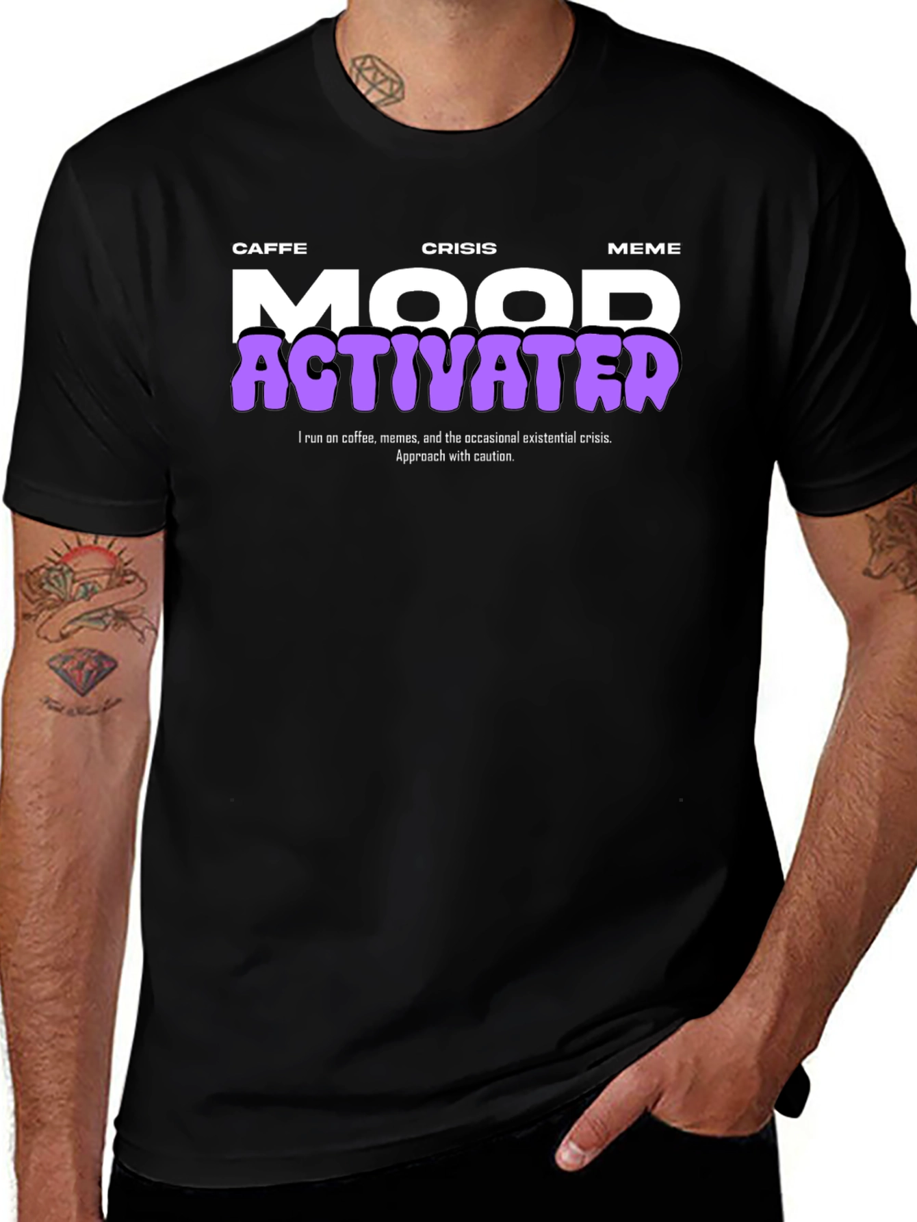 Caffe Crisis Meme Mood Activated Graphic Tee