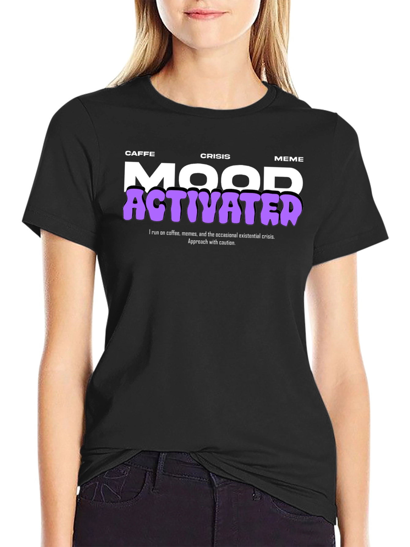 Caffe Crisis Meme Mood Activated Graphic Tee