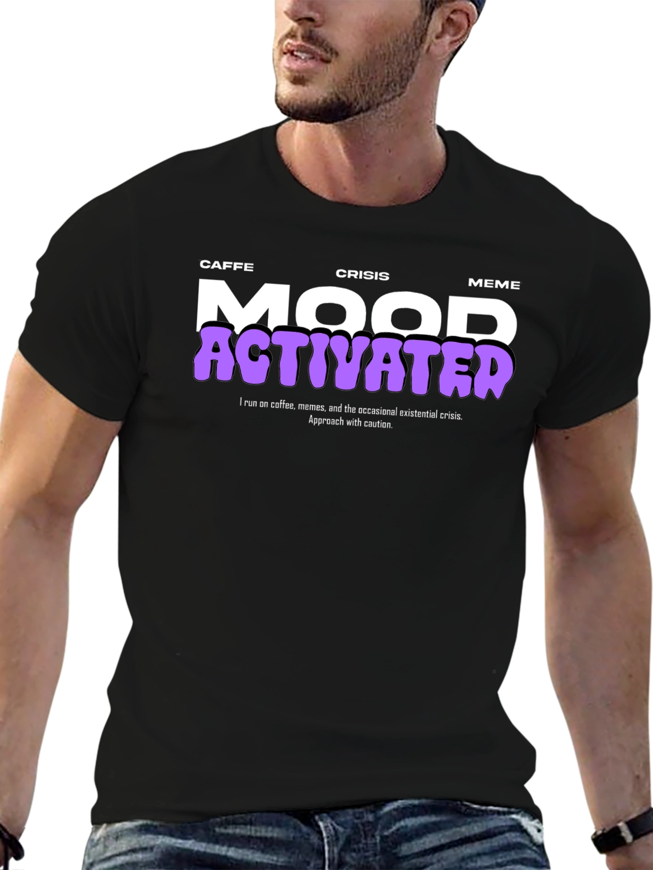 Caffe Crisis Meme Mood Activated Graphic Tee