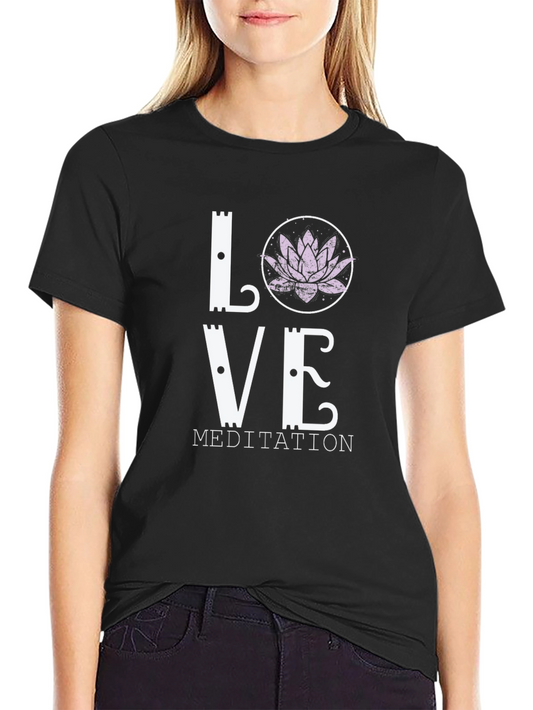Love Meditation Lotus Flower Graphic Tee