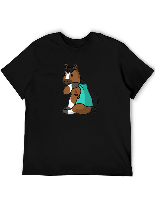 I Heart Mom Horse Tee - Unique Animal Cartoon T-Shirt