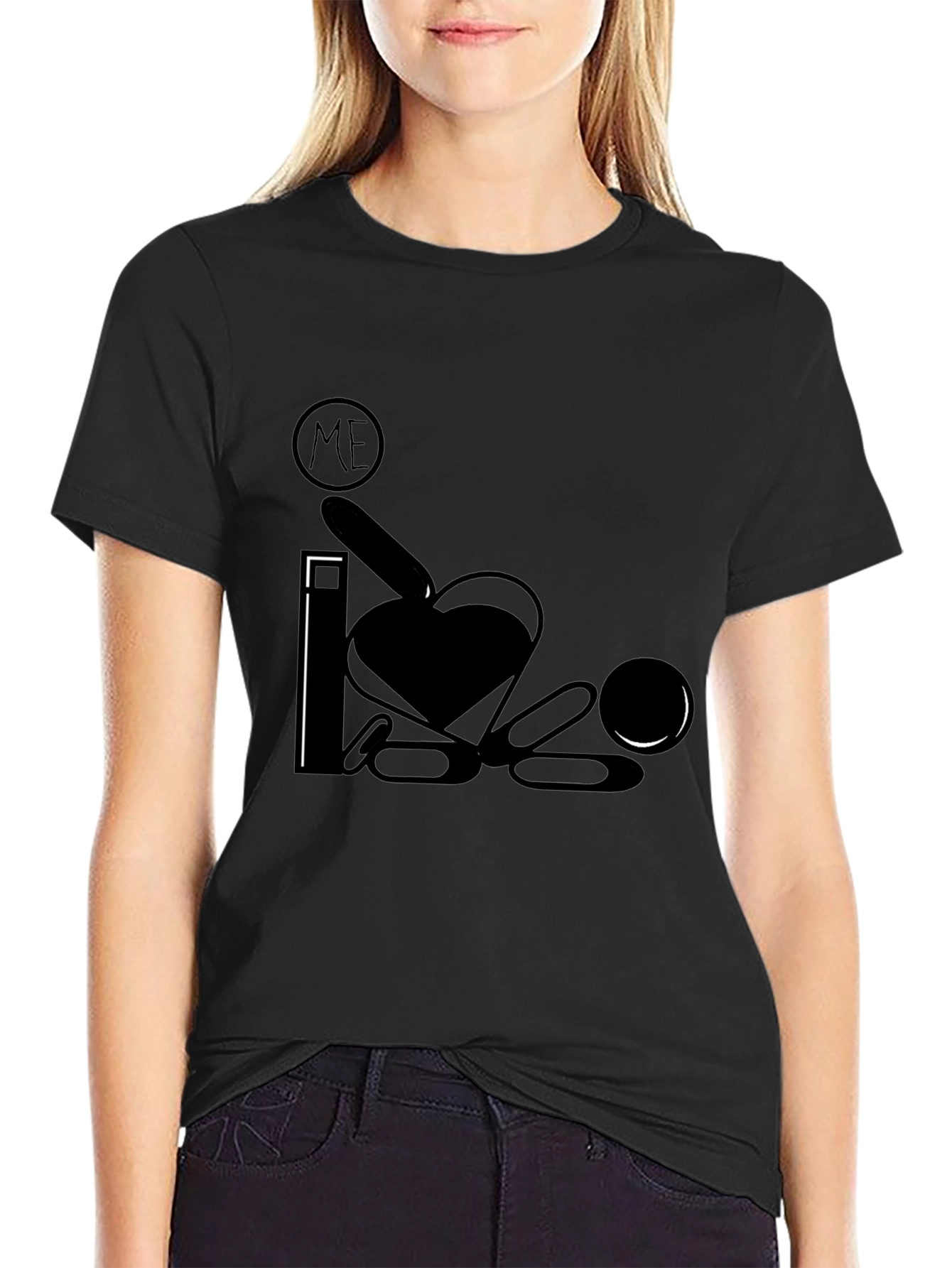 I Heart Me Graphic Black T-Shirt