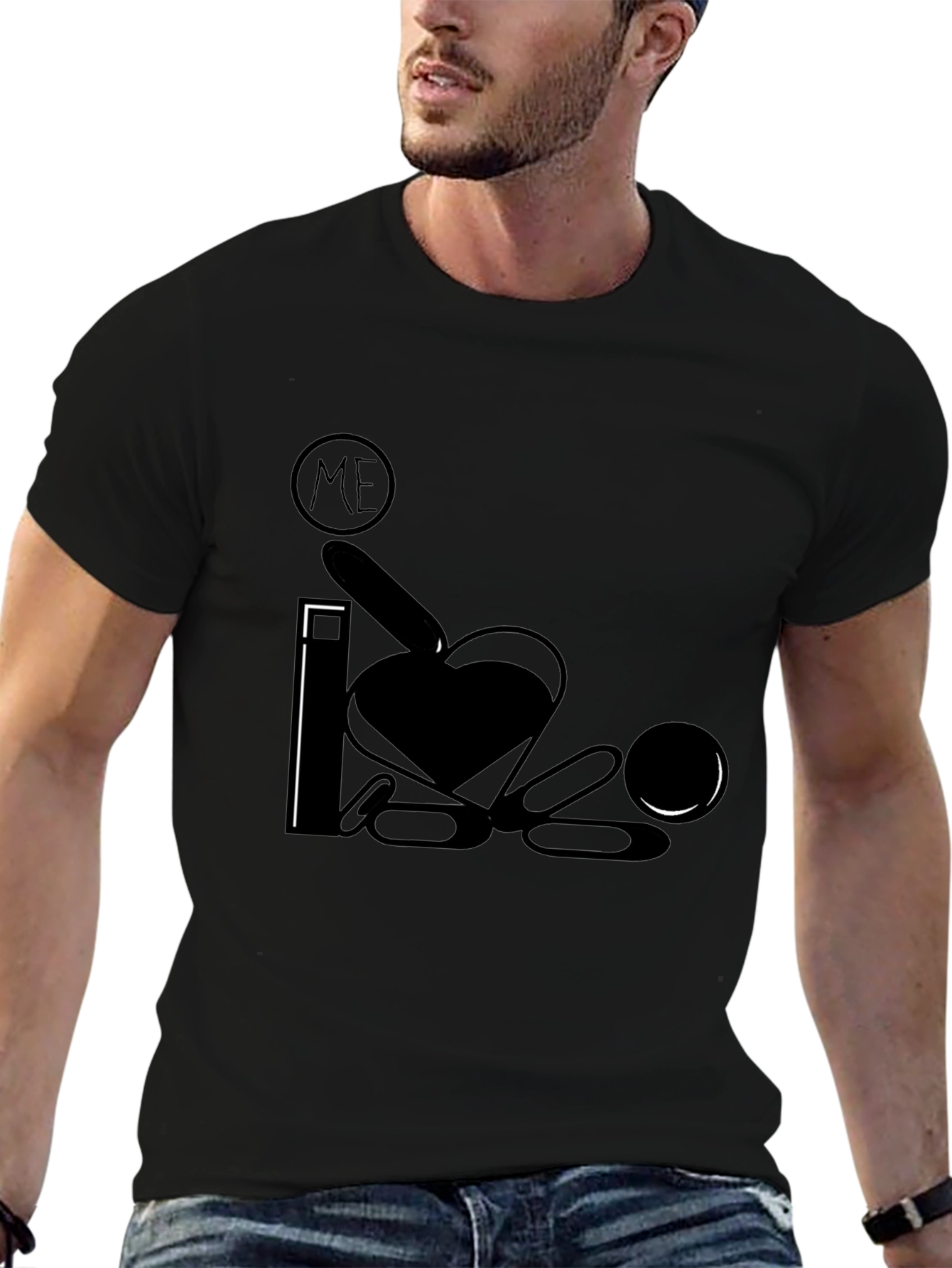 I Heart Me Graphic Black T-Shirt