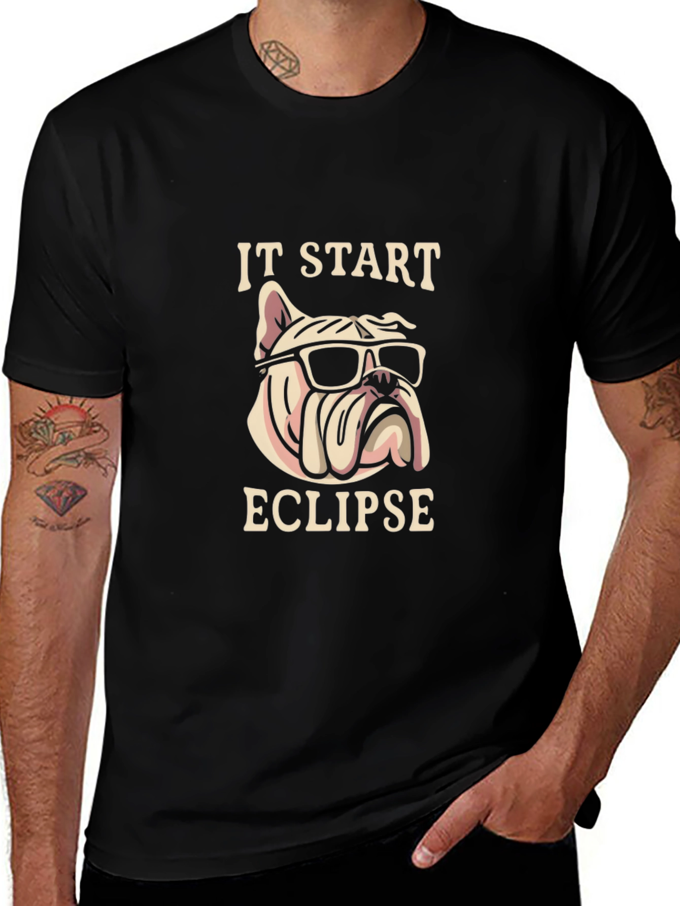 Bulldog Eclipse T-Shirt – Funny Cool Dog Lover Graphic Tee Gift