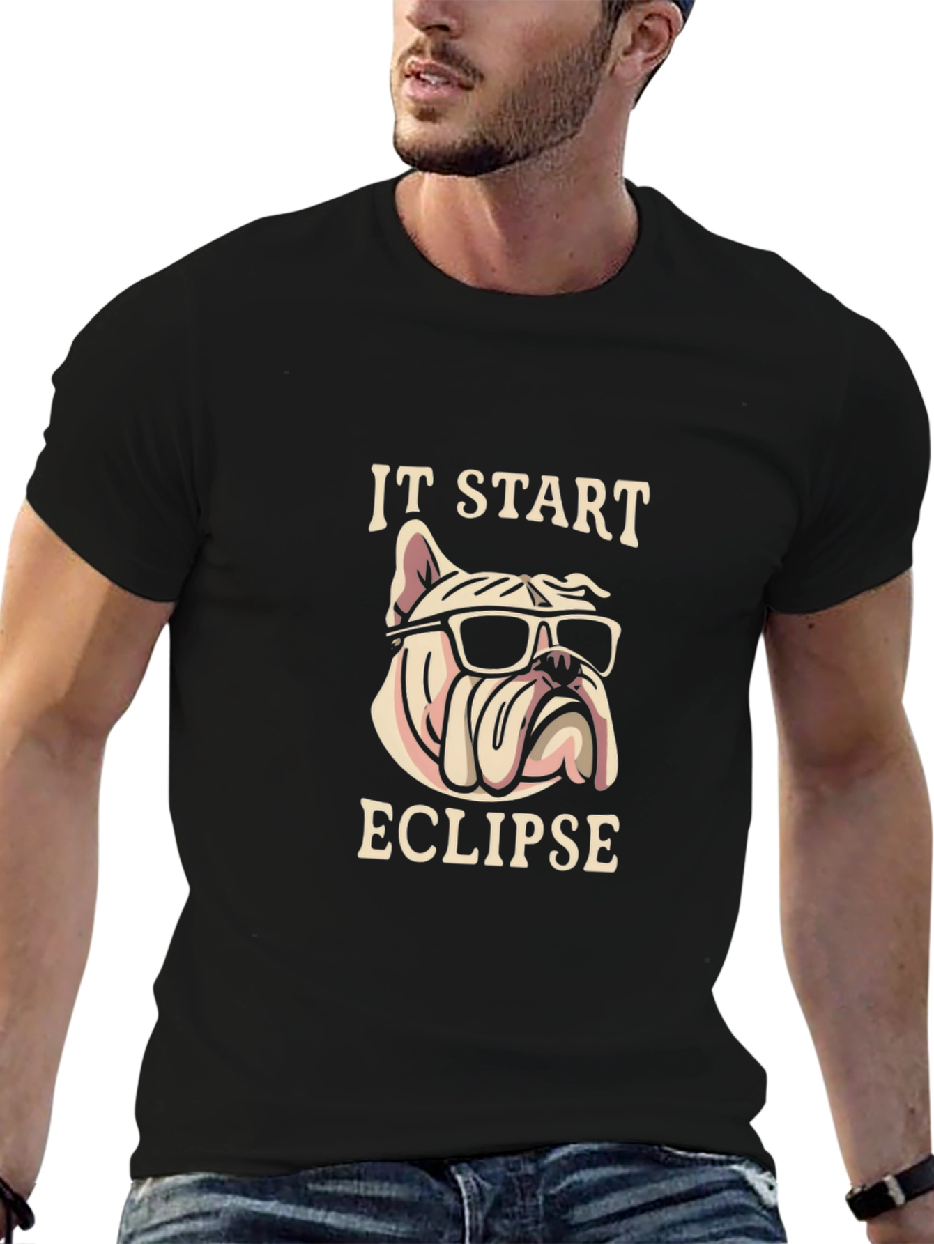 Bulldog Eclipse T-Shirt – Funny Cool Dog Lover Graphic Tee Gift