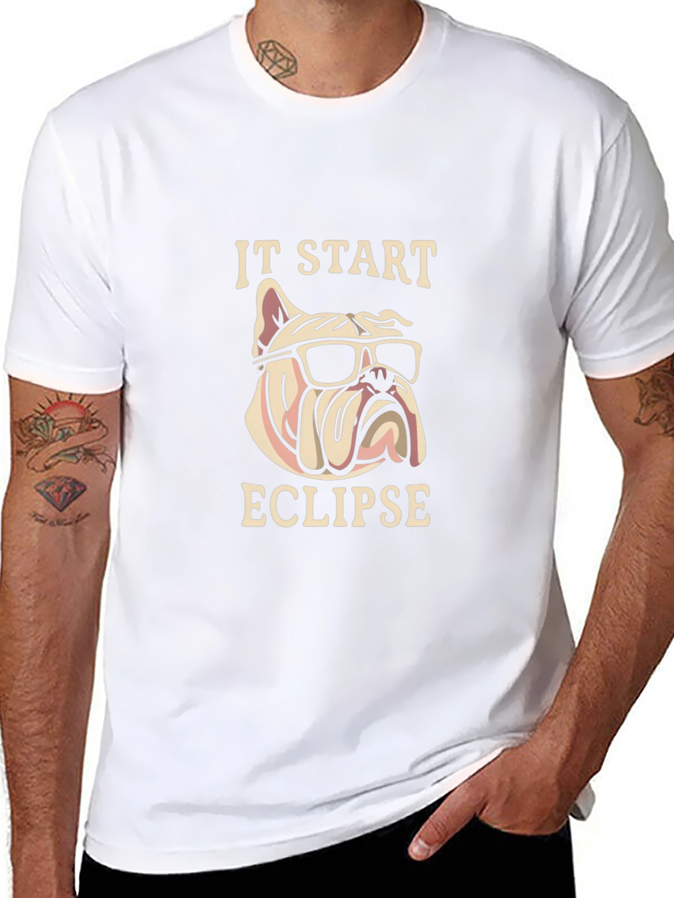 Bulldog Eclipse T-Shirt – Funny Cool Dog Lover Graphic Tee Gift