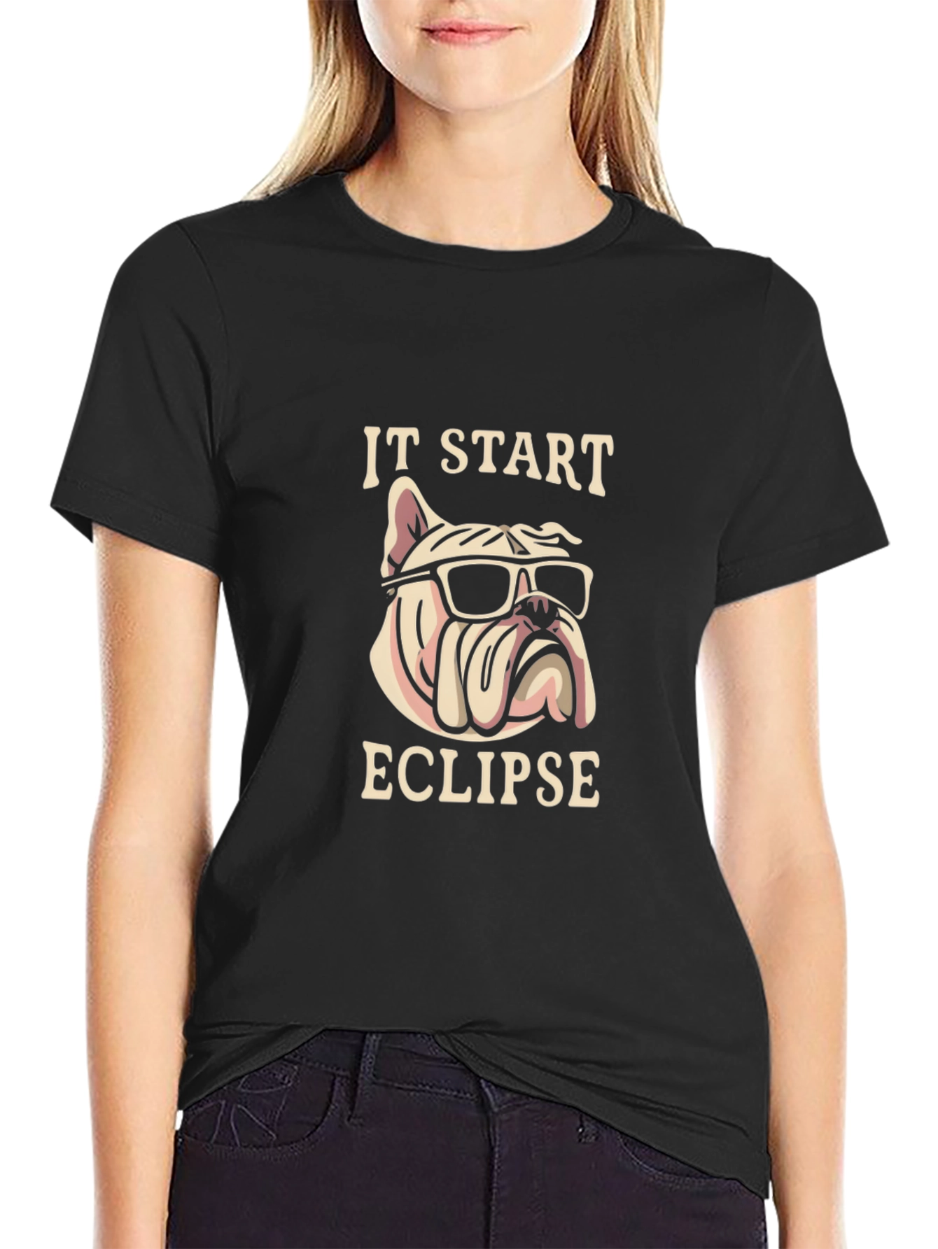 Bulldog Eclipse T-Shirt – Funny Cool Dog Lover Graphic Tee Gift