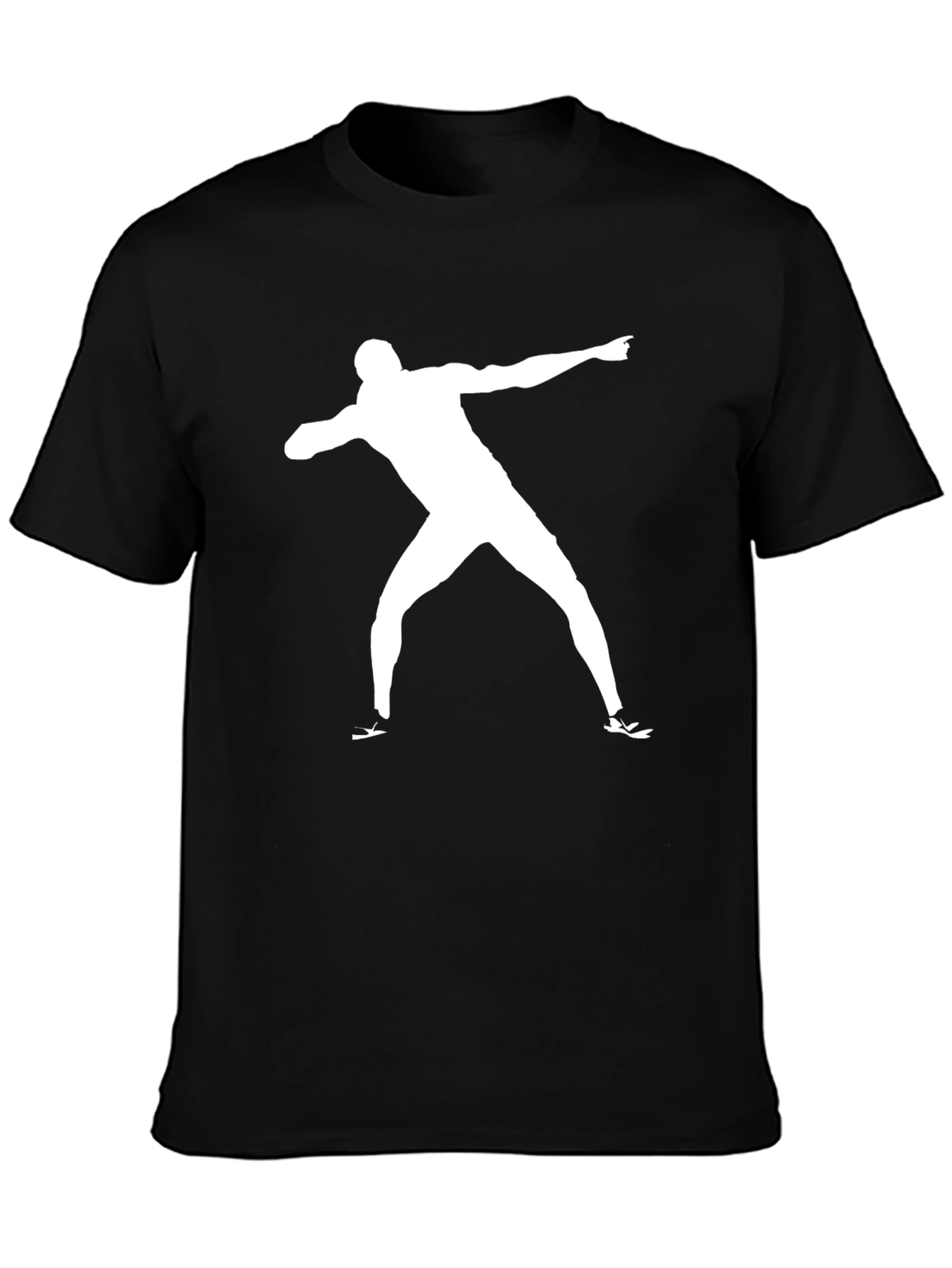 Mens Black T-Shirt with Shotput Silhouette
