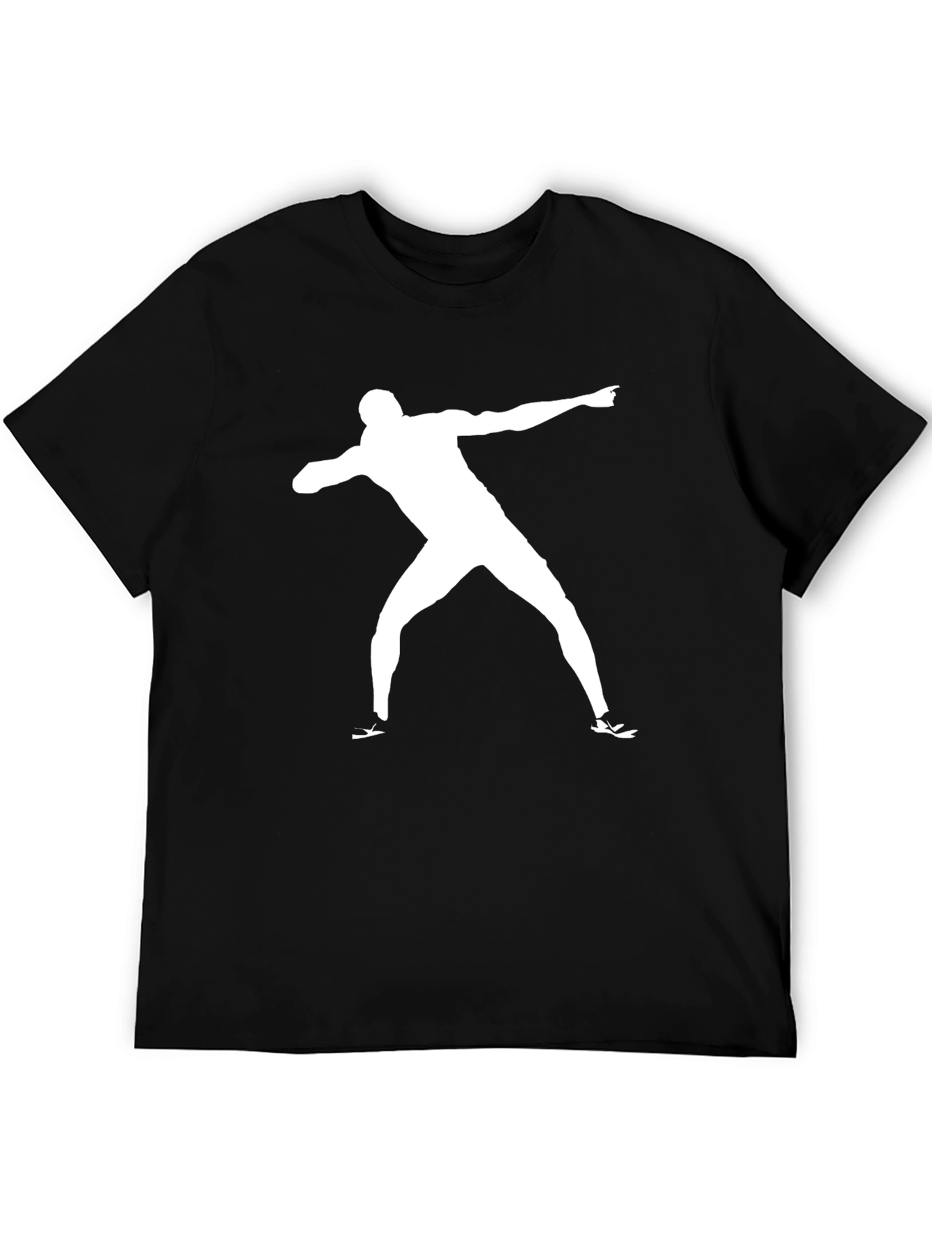 Mens Black T-Shirt with Shotput Silhouette