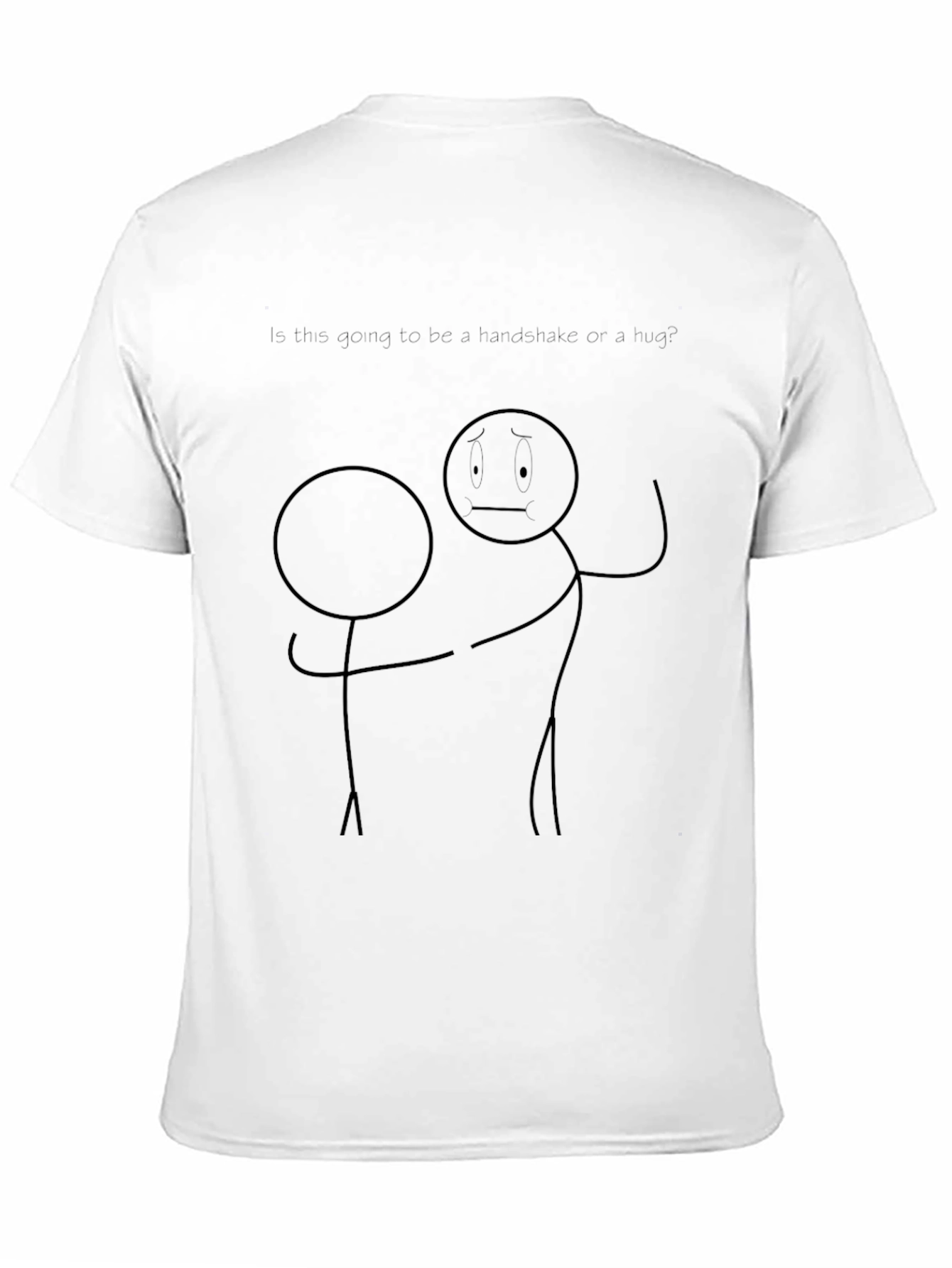 Funny Stick Figure Handshake or Hug Graphic Tee