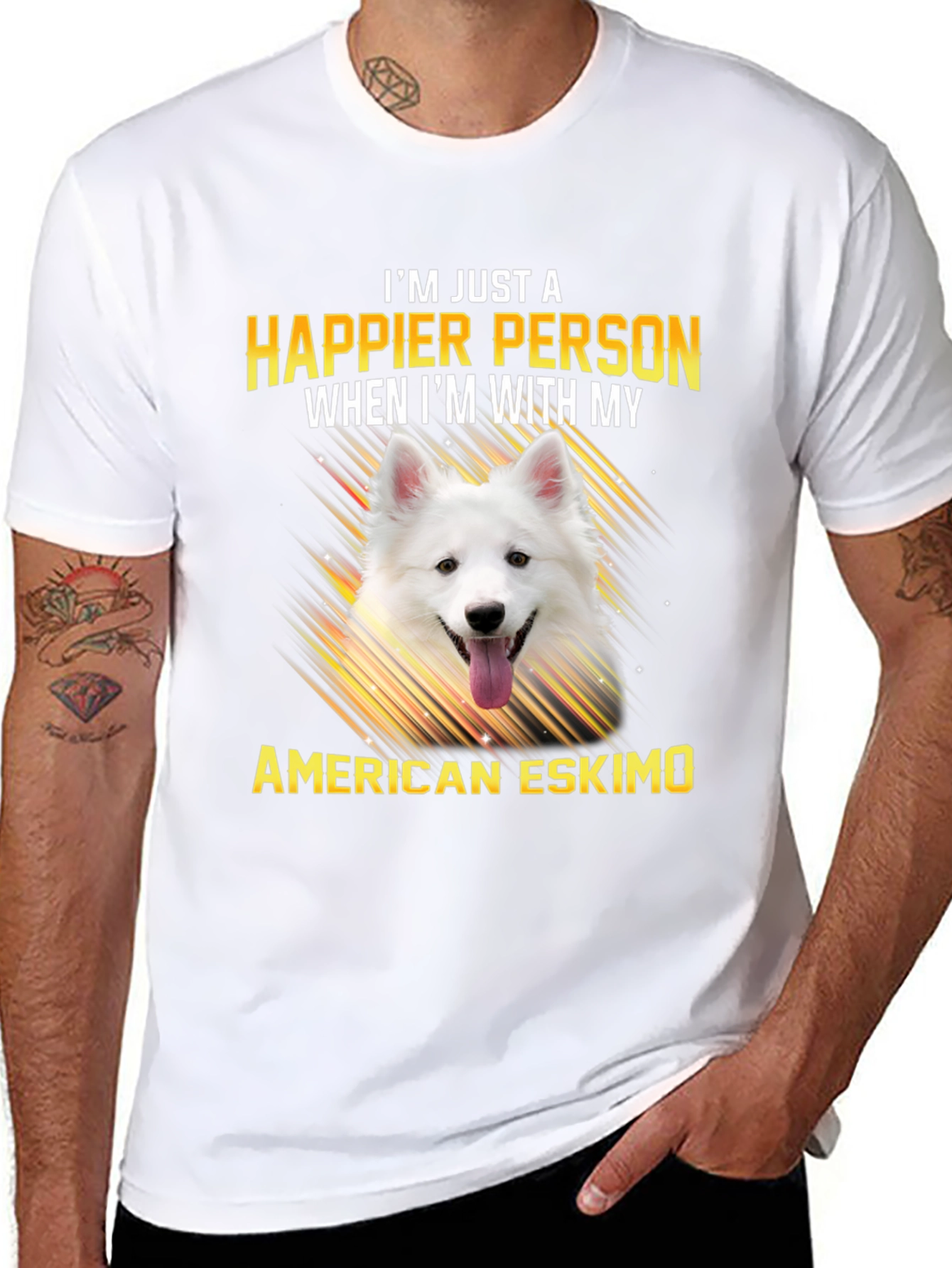 Happier With American Eskimo T-Shirt