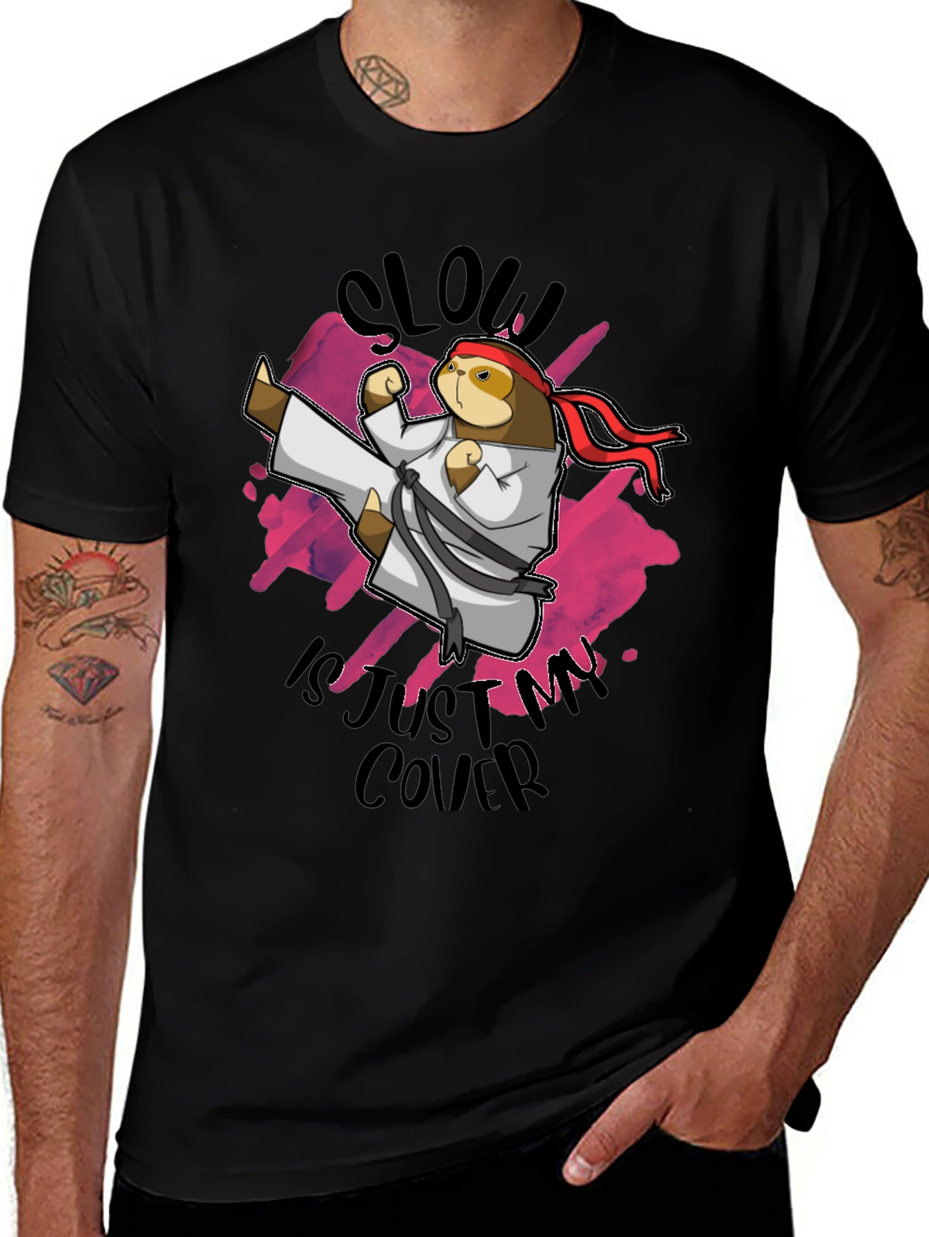 Martial Arts Sloth Graphic Tee
