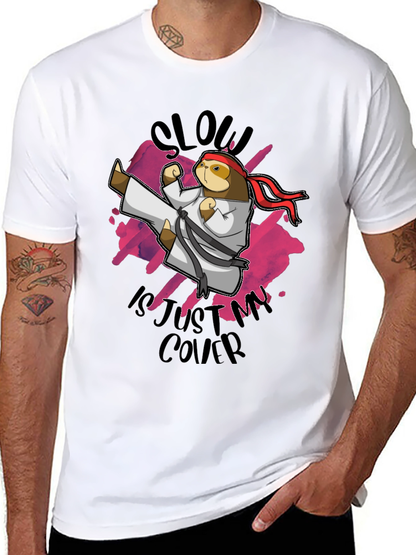Martial Arts Sloth Graphic Tee