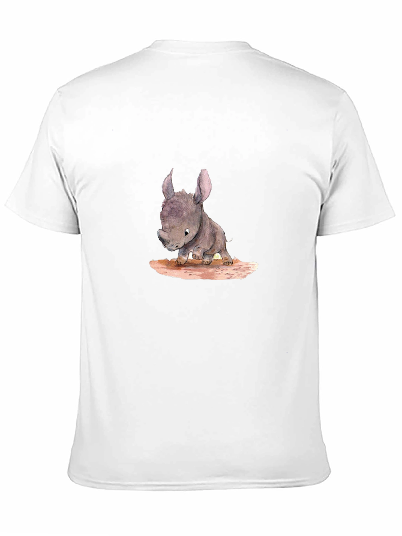 Cute Rhino Baby T-Shirt - Black Cotton Tee