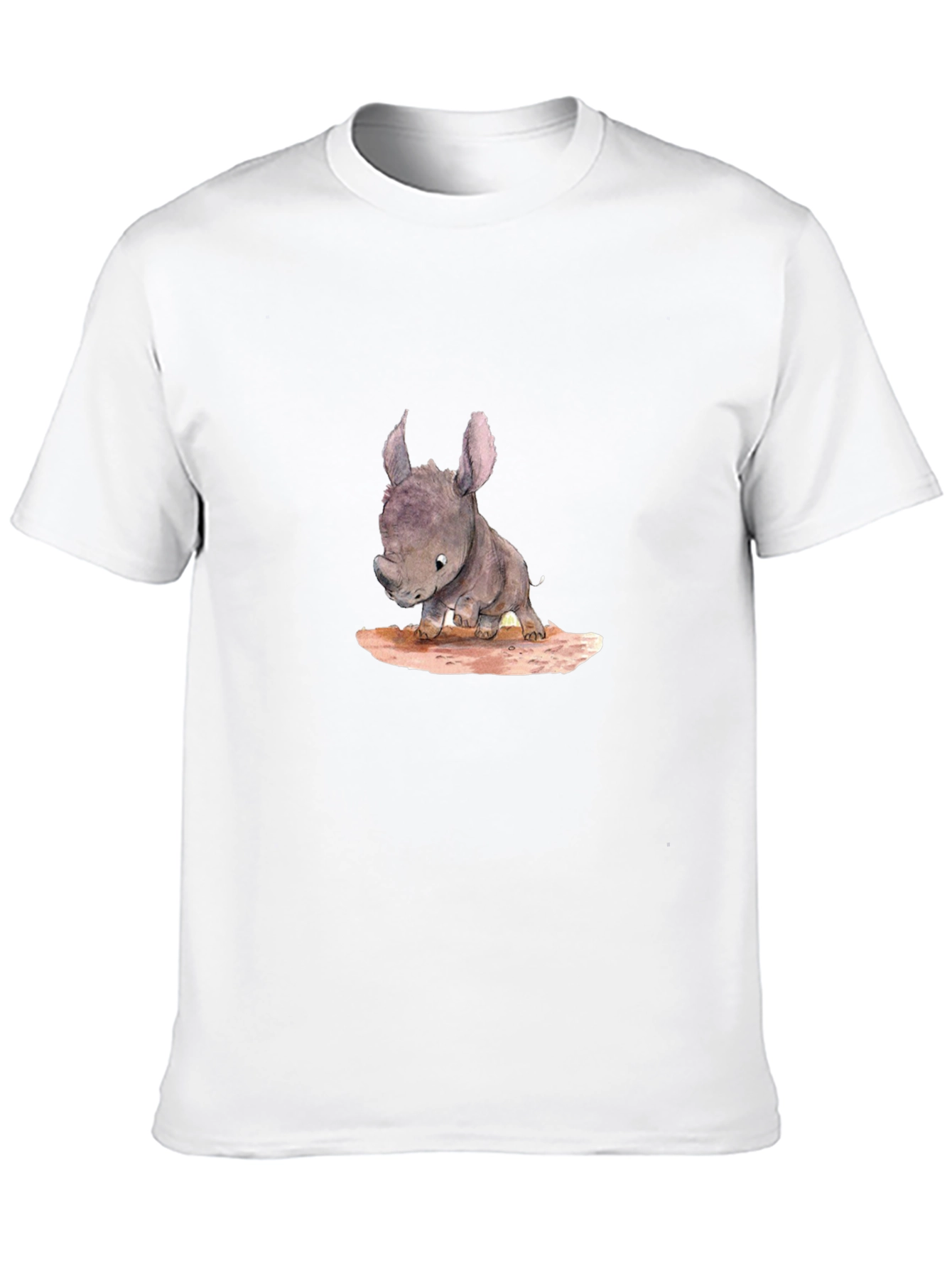 Cute Rhino Baby T-Shirt - Black Cotton Tee