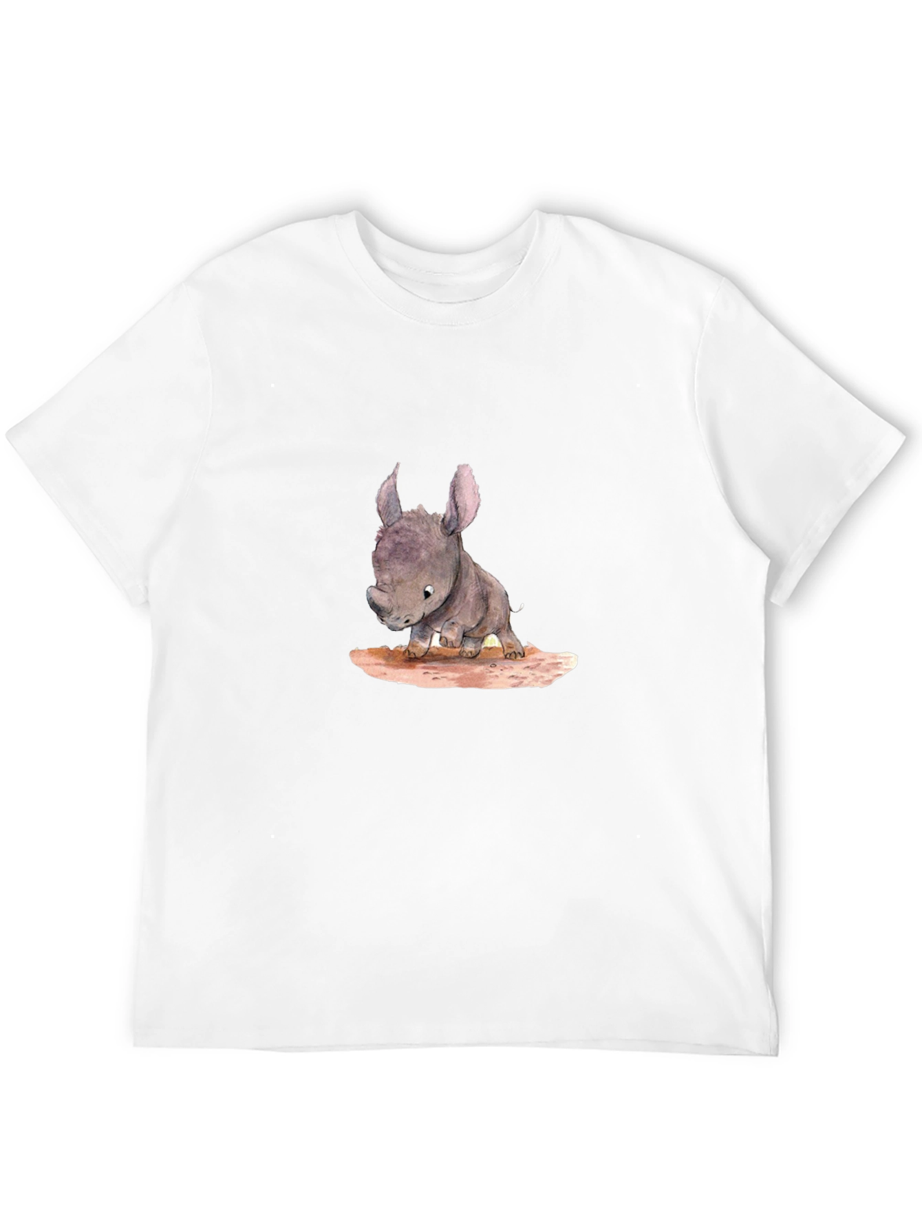Cute Rhino Baby T-Shirt - Black Cotton Tee