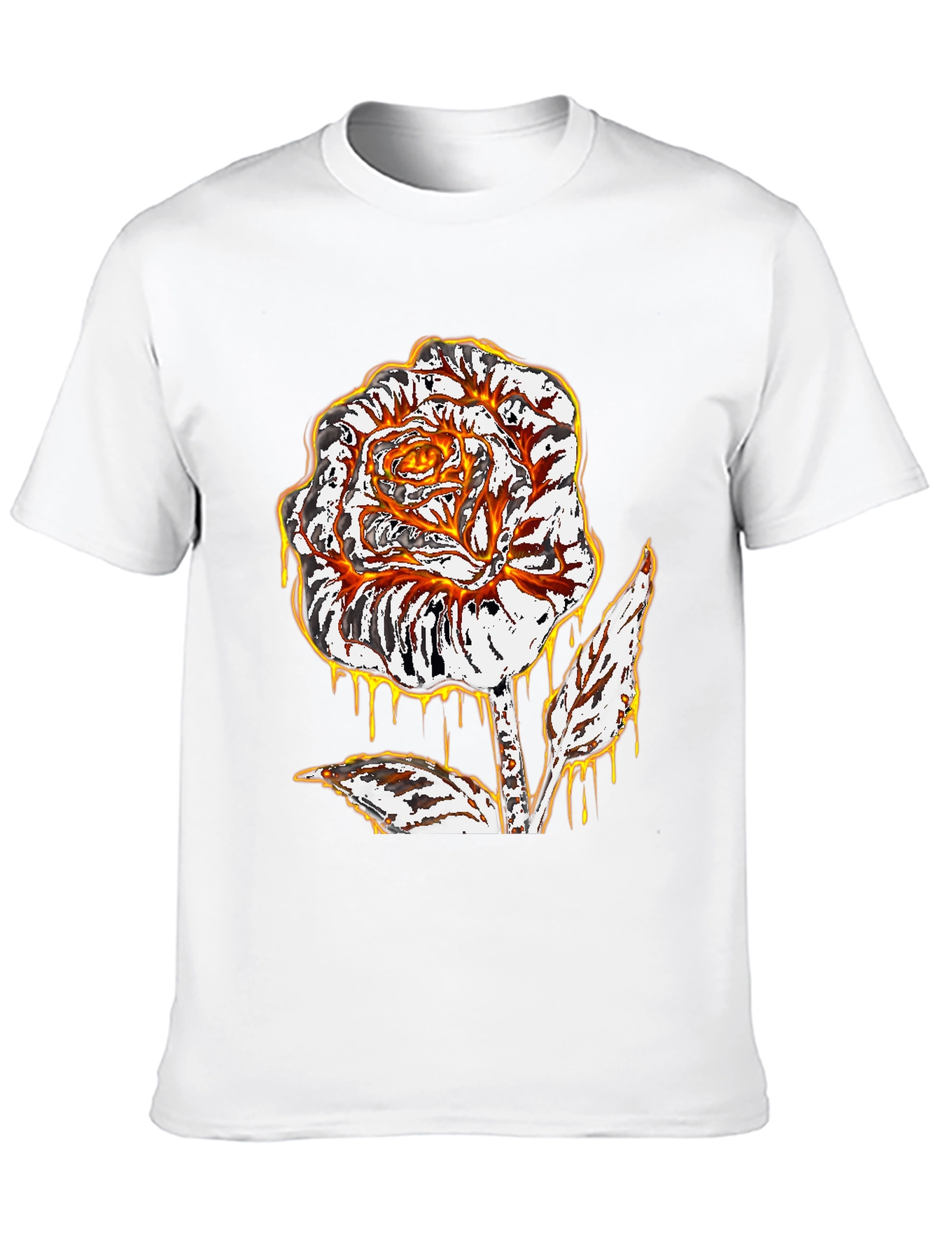 Fiery Rose Graphic Tee - Mens Black T-Shirt