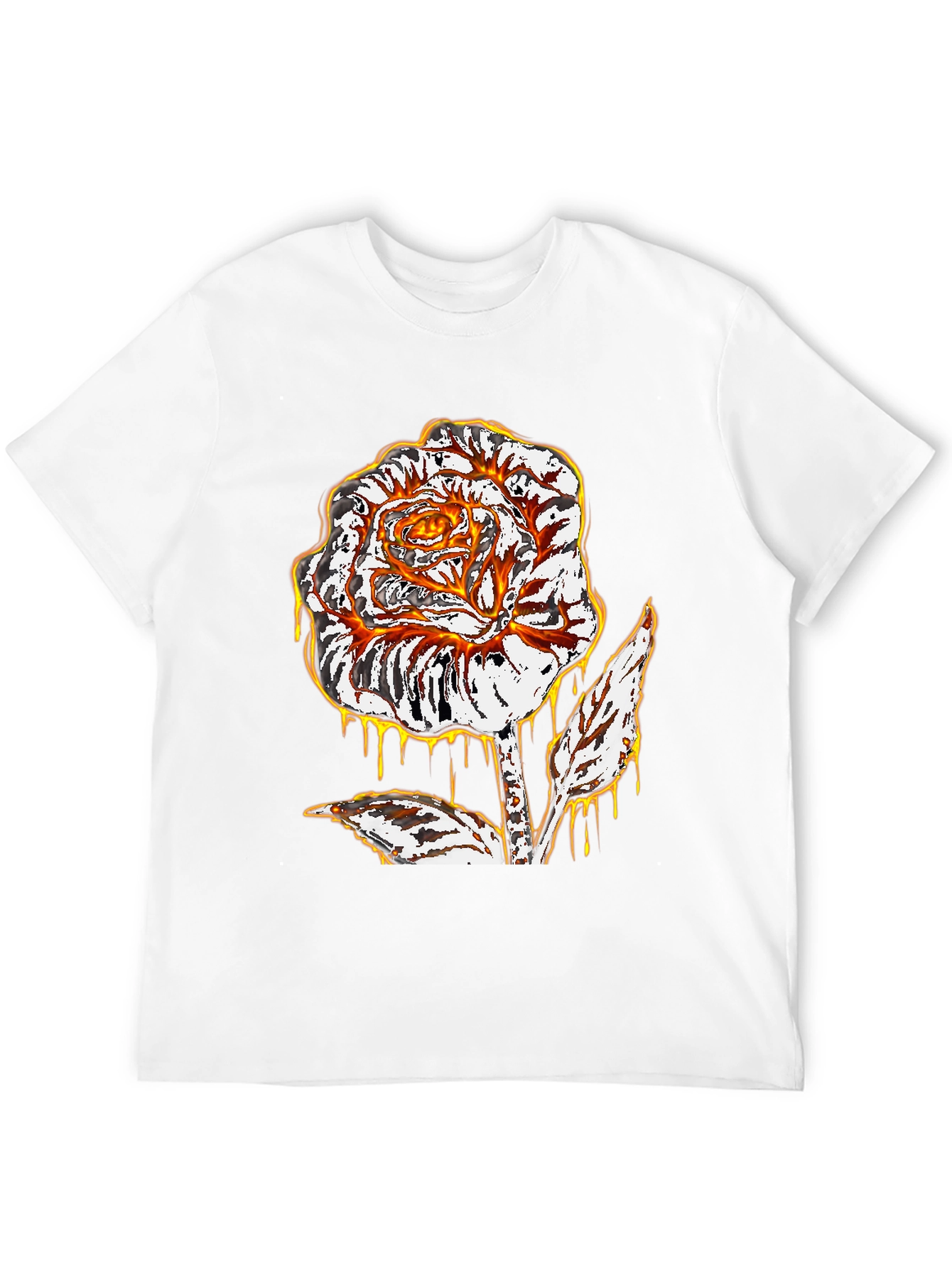 Fiery Rose Graphic Tee - Mens Black T-Shirt