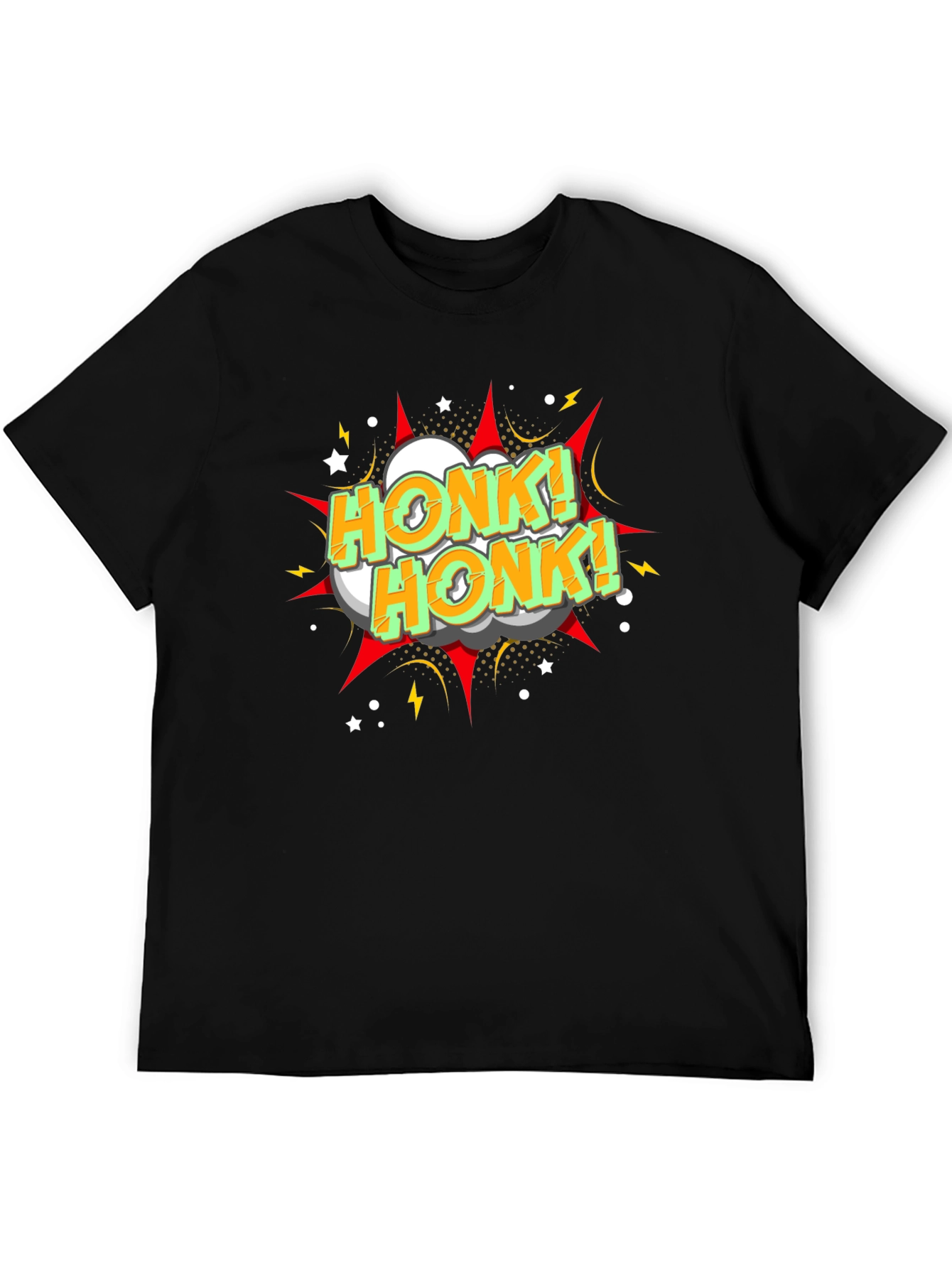 Honk! Honk! Graphic Print Black T-Shirt