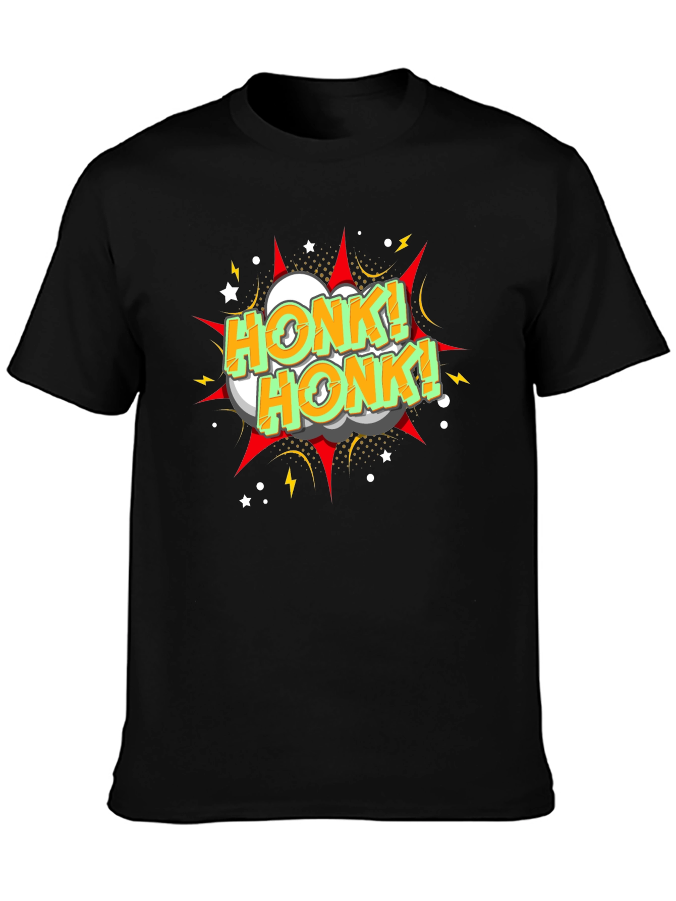 Honk! Honk! Graphic Print Black T-Shirt