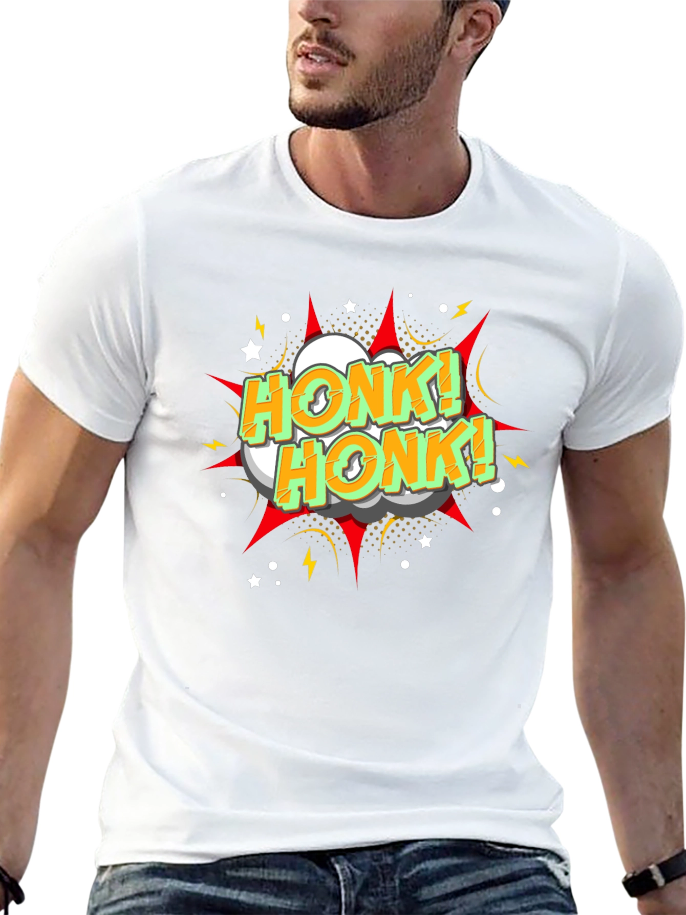 Honk! Honk! Graphic Print Black T-Shirt
