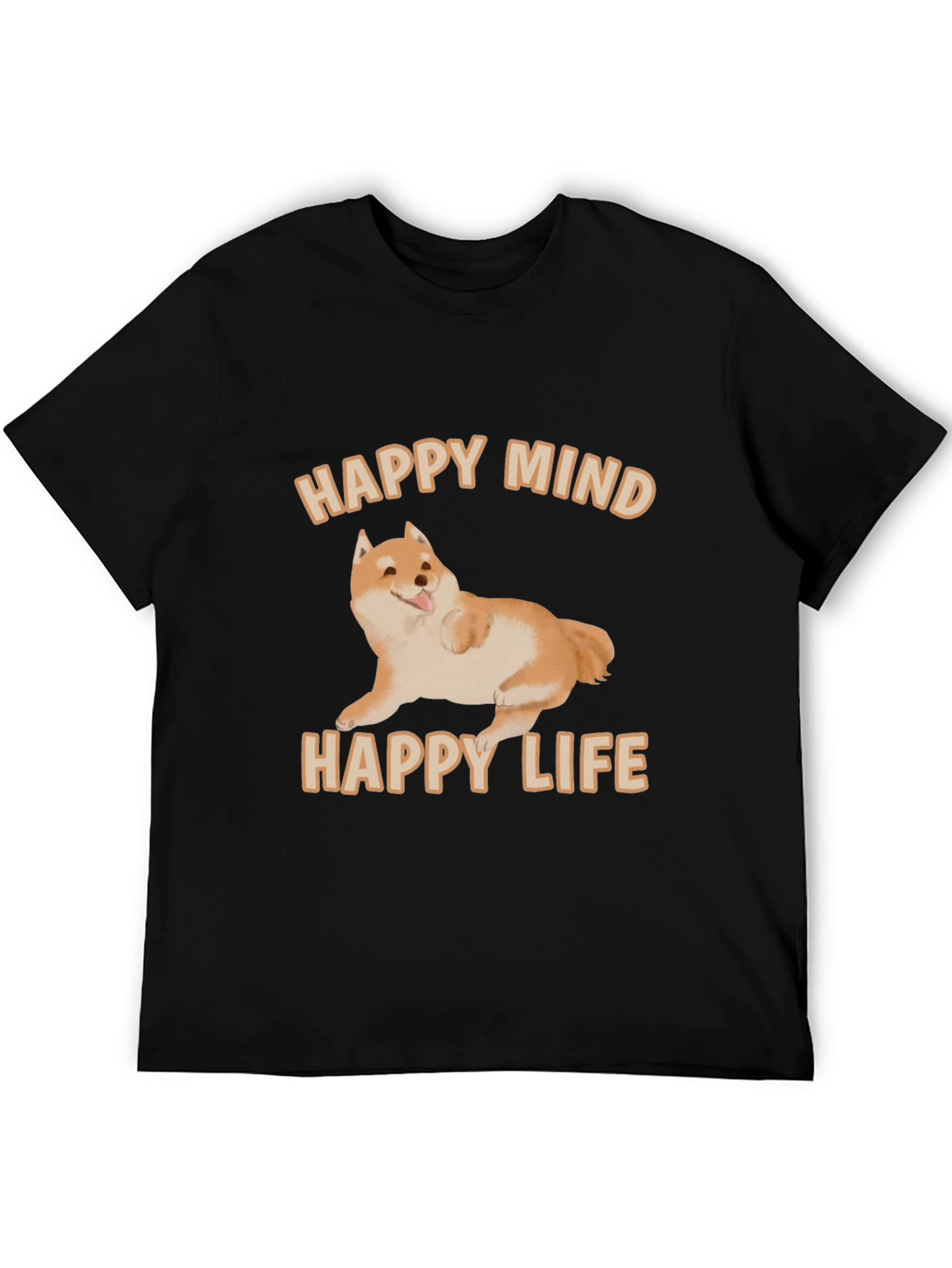Happy Mind Happy Life Shiba Inu Graphic T-Shirt