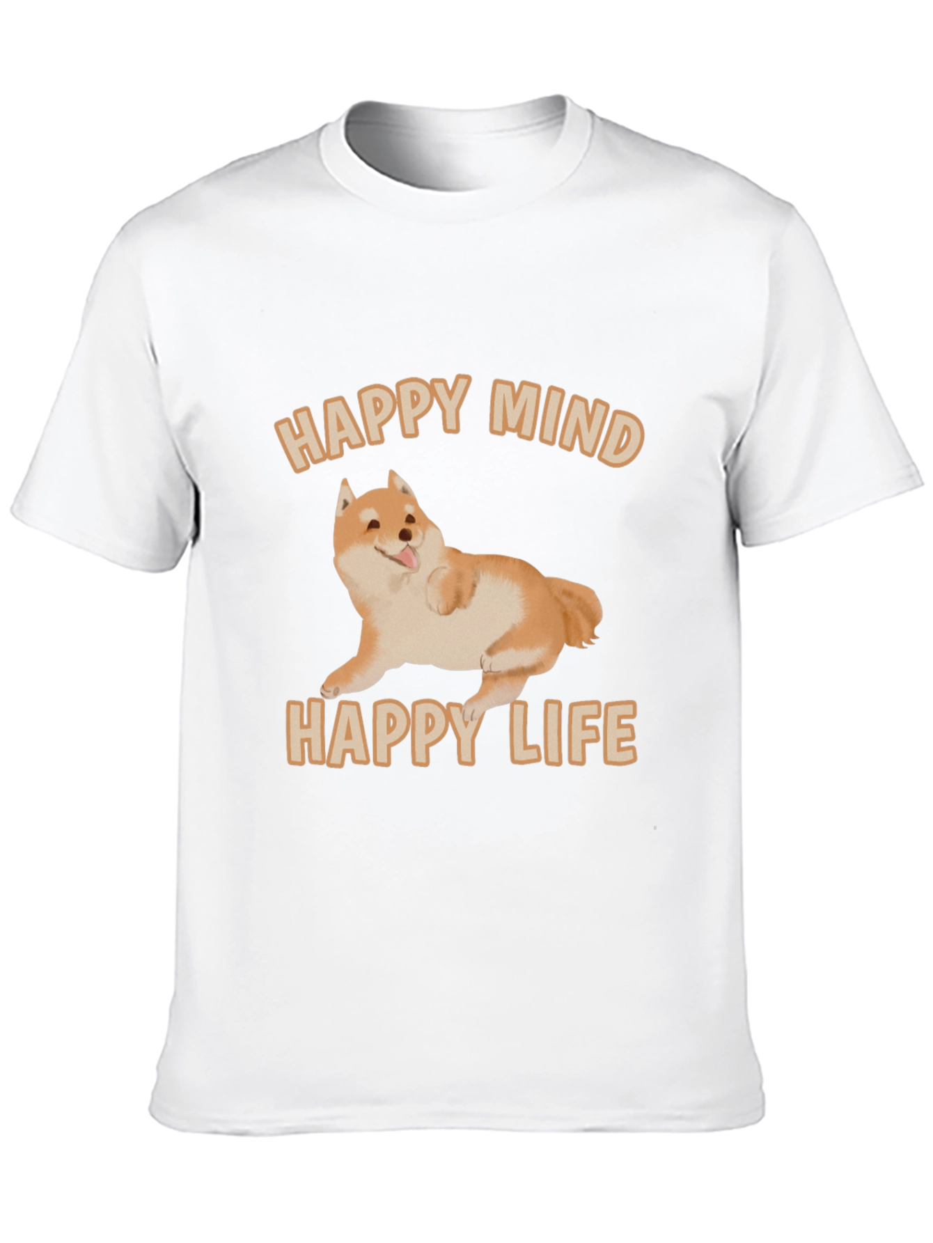 Happy Mind Happy Life Shiba Inu Graphic T-Shirt