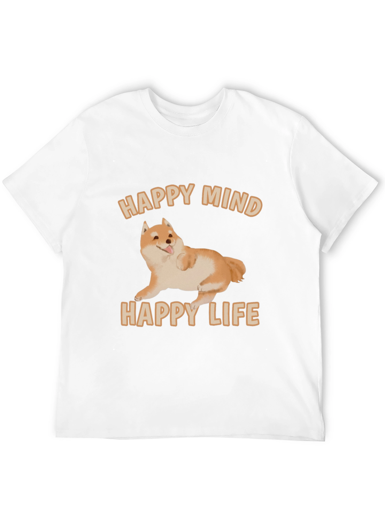 Happy Mind Happy Life Shiba Inu Graphic T-Shirt