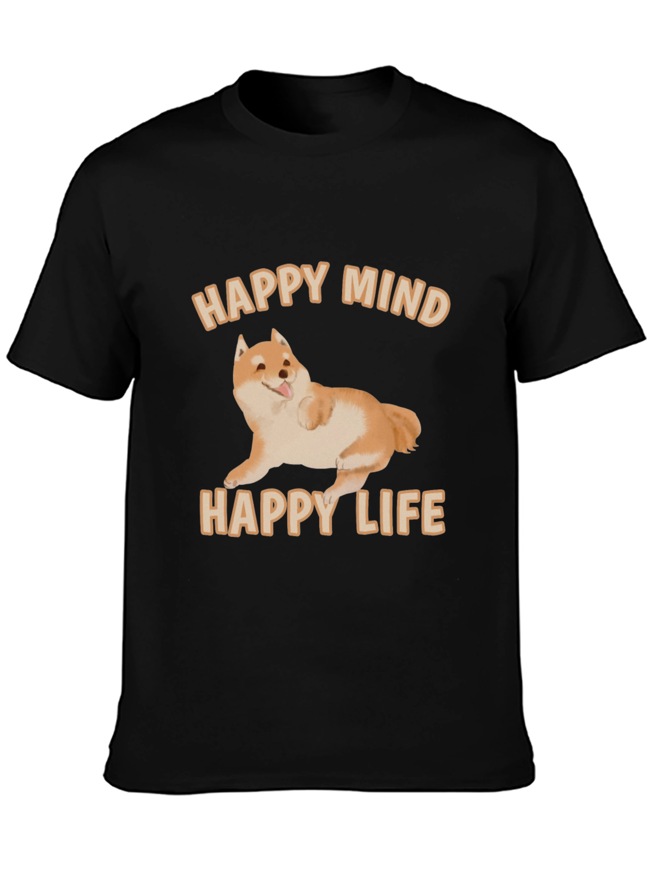 Happy Mind Happy Life Shiba Inu Graphic T-Shirt
