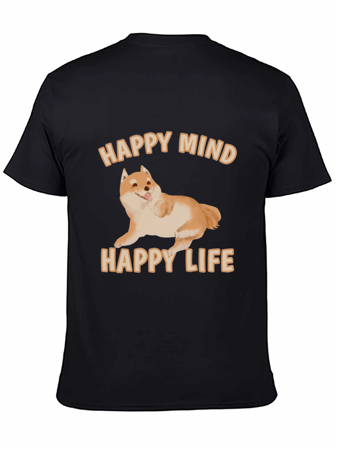 Happy Mind Happy Life Shiba Inu Graphic T-Shirt
