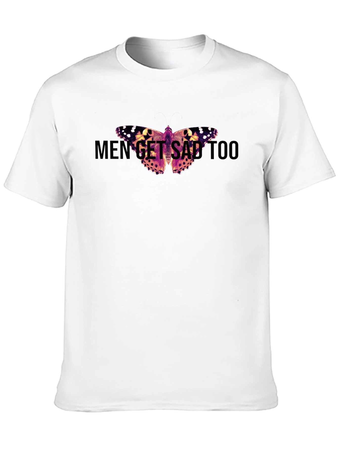 Men Get Sad Too Butterfly Graphic Tee