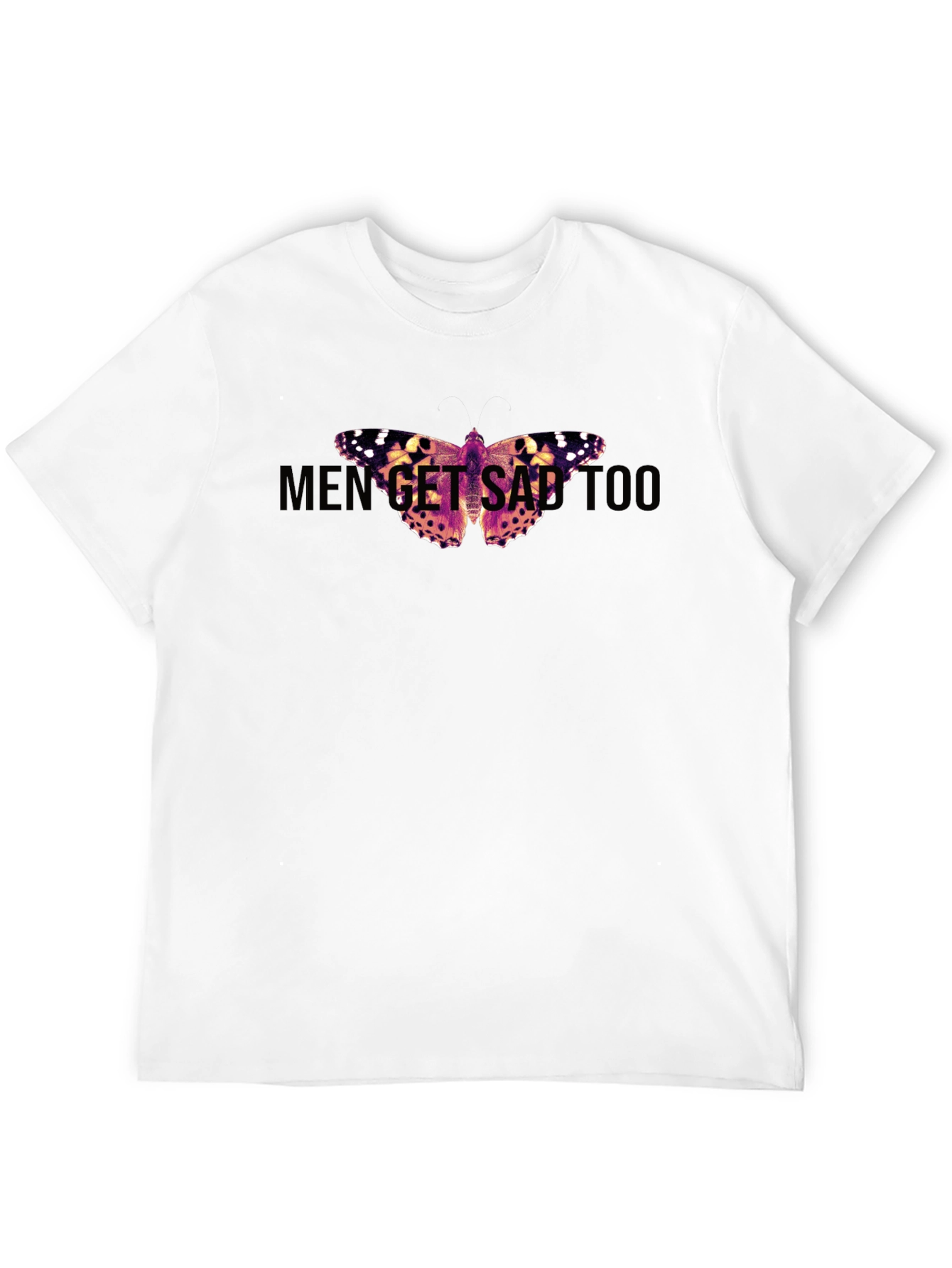 Men Get Sad Too Butterfly Graphic Tee