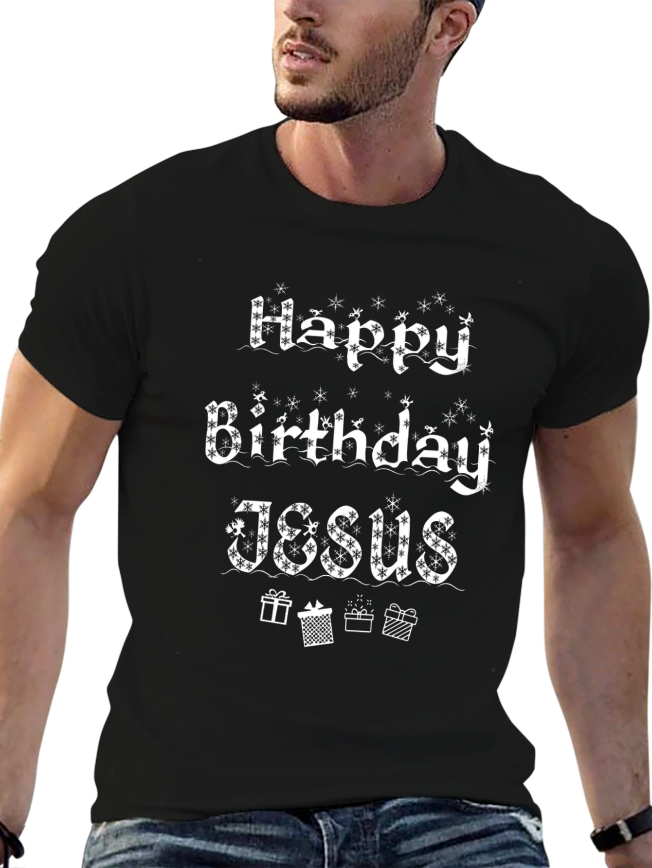 Happy Birthday Jesus Black T-Shirt
