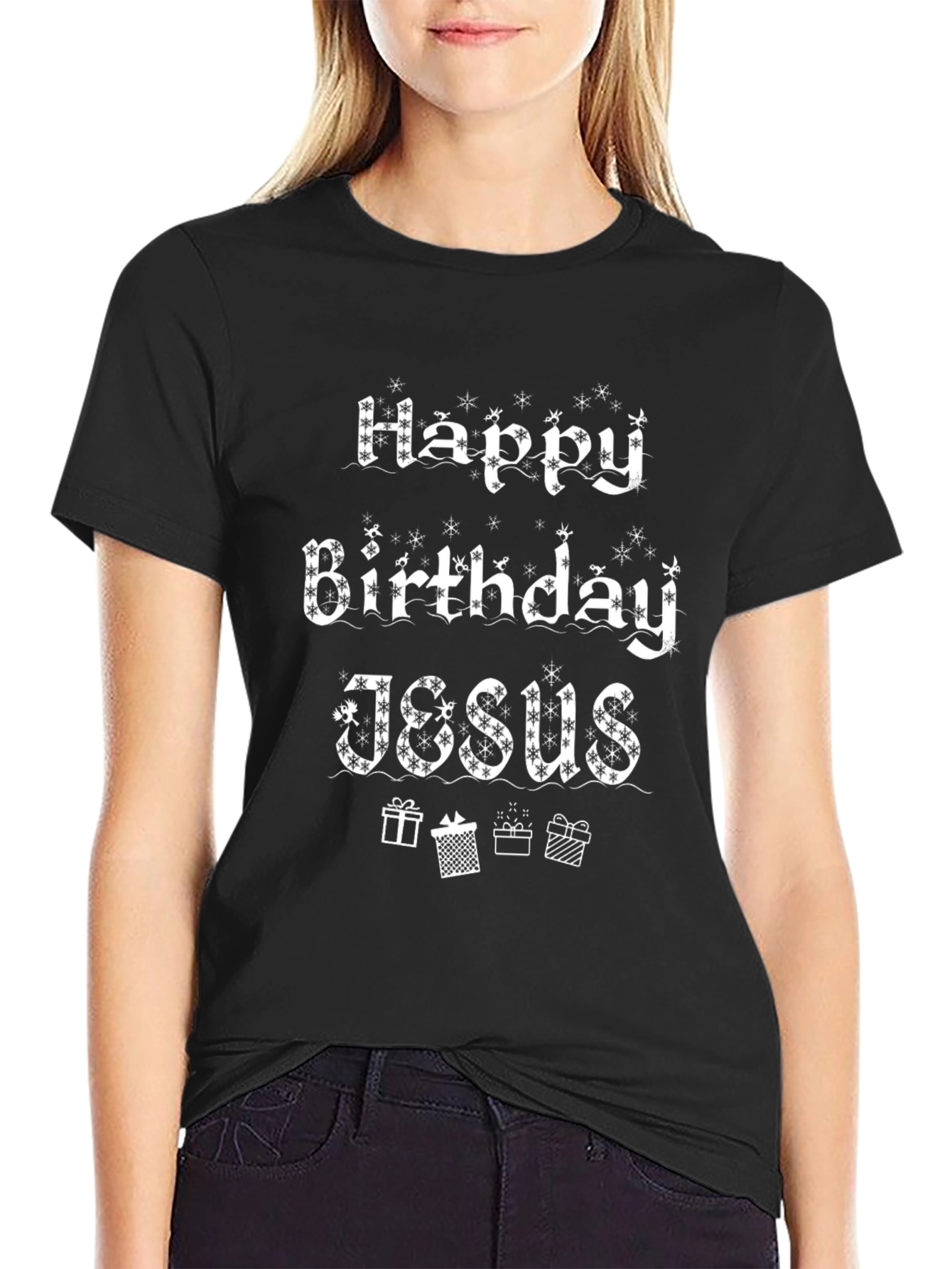 Happy Birthday Jesus Black T-Shirt
