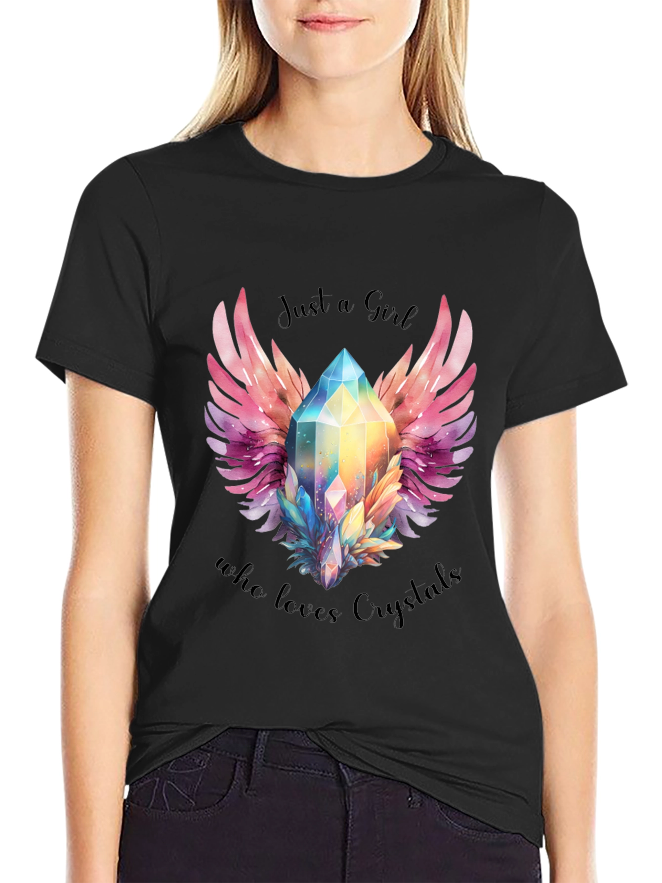 Just a Girl Who Loves Crystals Graphic Tee